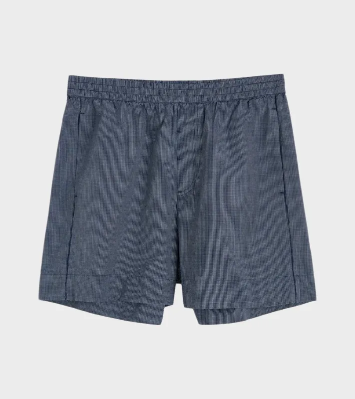 Casual Shorts Navy Check made by aiayu