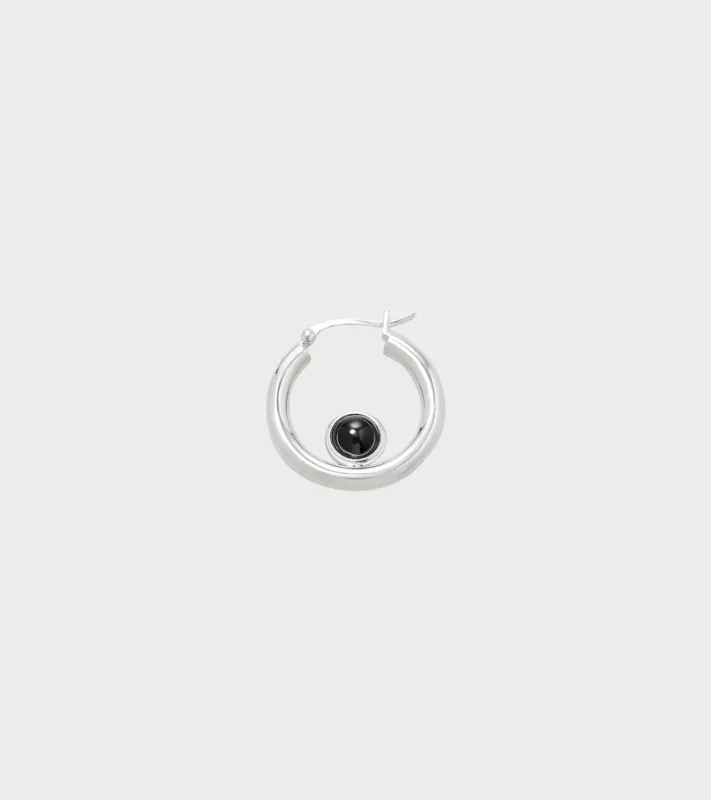 Onyx Hoop Silver made by Dr. Adams