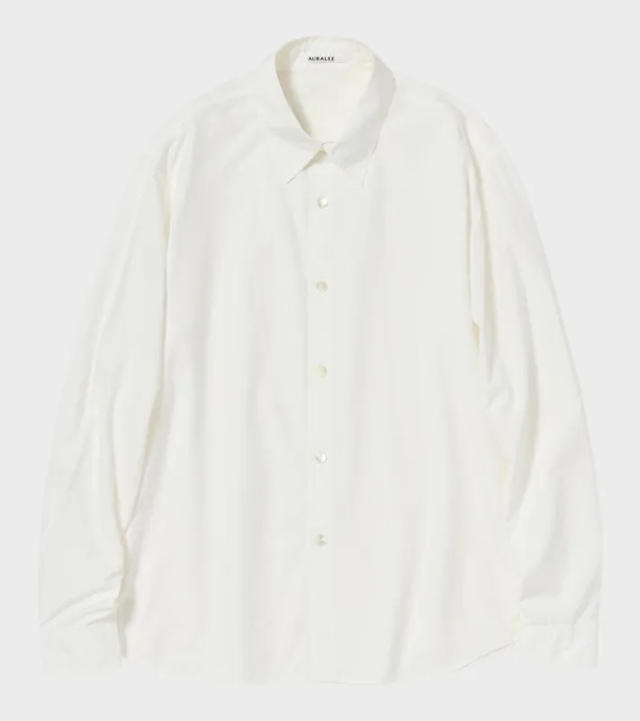 Garment Dyed Finx Shuttle Weather Shirt White made by Auralee