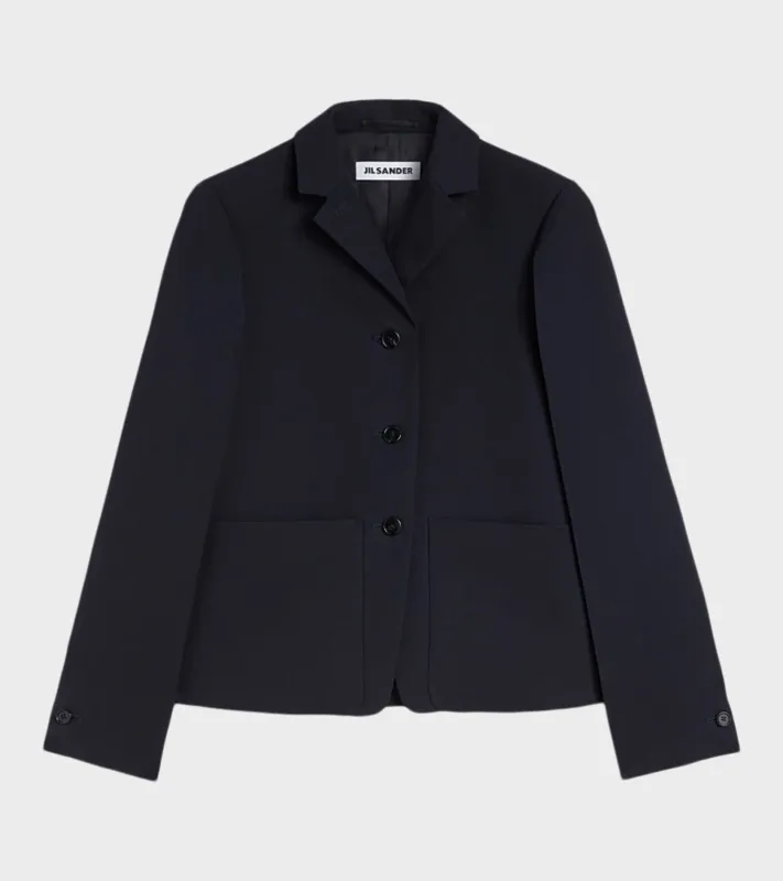 Wool Gabardine Jacket Midnight made by Jil Sander