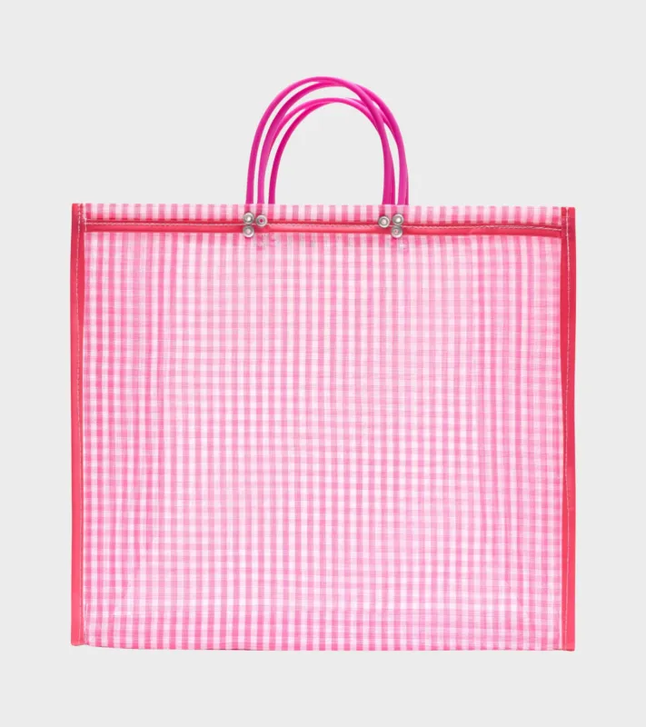 Market Tote Pink Check made by Pura Utz ApS