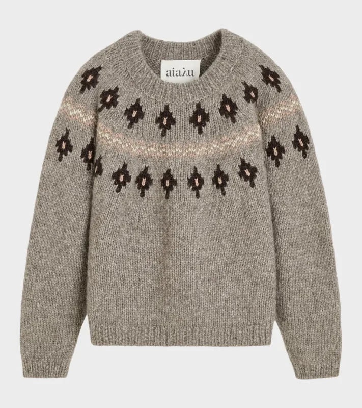 Wyn Sweater Mix Pure Grey made by aiayu