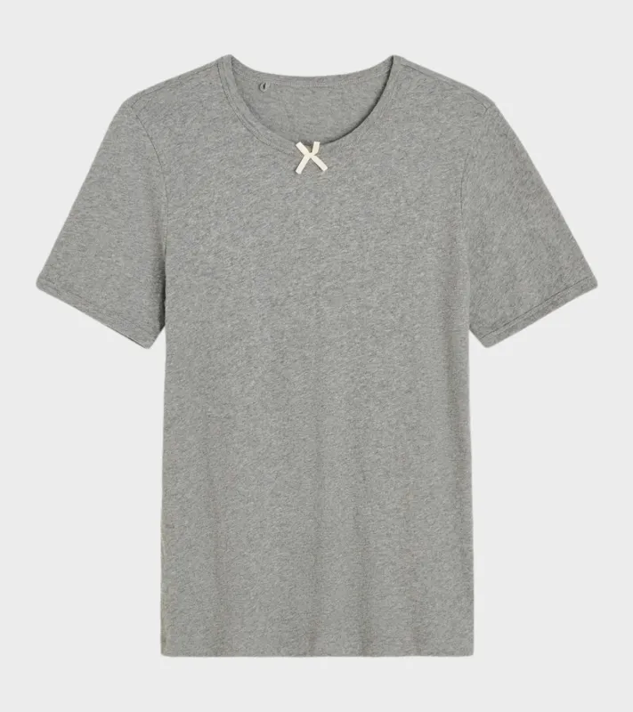 Messhu Tee Grey Melange made by aiayu