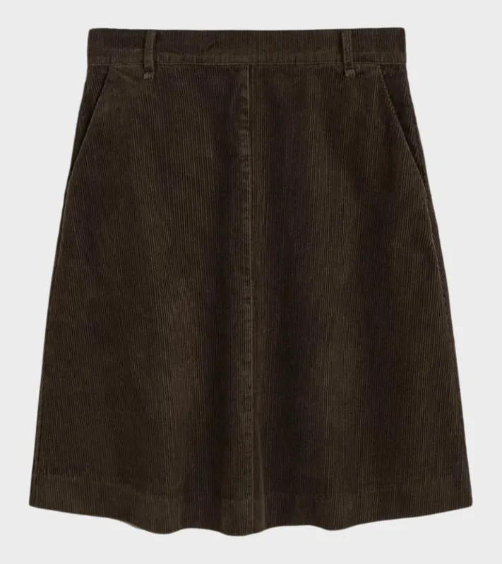 Estelle Skirt Short Corduroy Smokey Brown made by aiayu