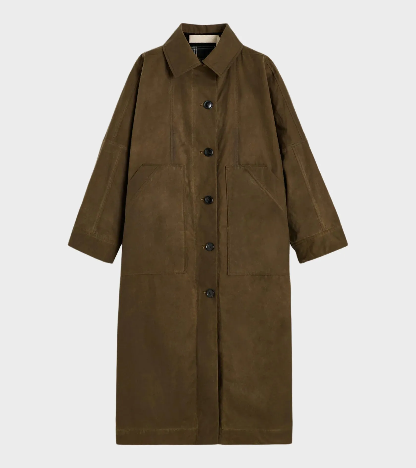 Jay Coat Oilskin Ripstop Silkwax Bark sold by Dr. Adams