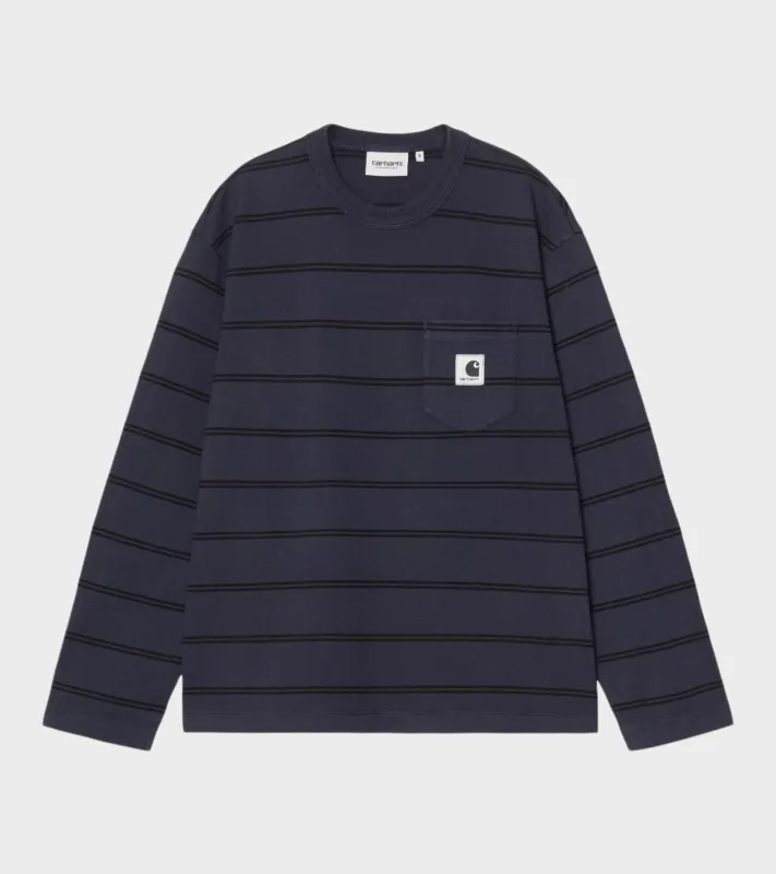 W' L/S Cardona Pocket T-Shirt Natural/Dark Navy made by Carhartt WIP
