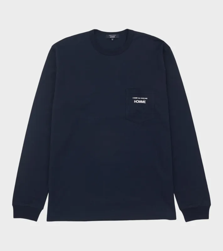 Cotton L/S T-shirt Navy made by Comme des Garcons