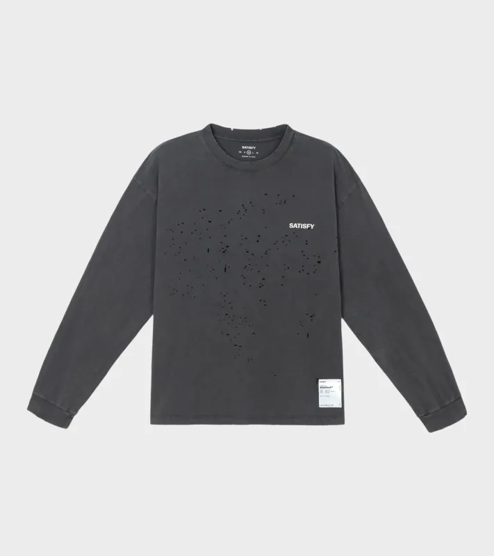 MothTech Long Tee Aged Black SAB made by Satisfy Running