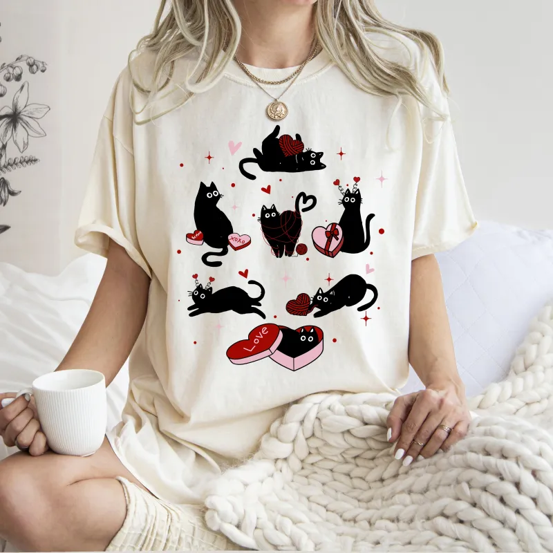 Valentine's Day Kitties, Cat Lover, Love, Comfort Colors T-Shirt sold by Refinery Number One