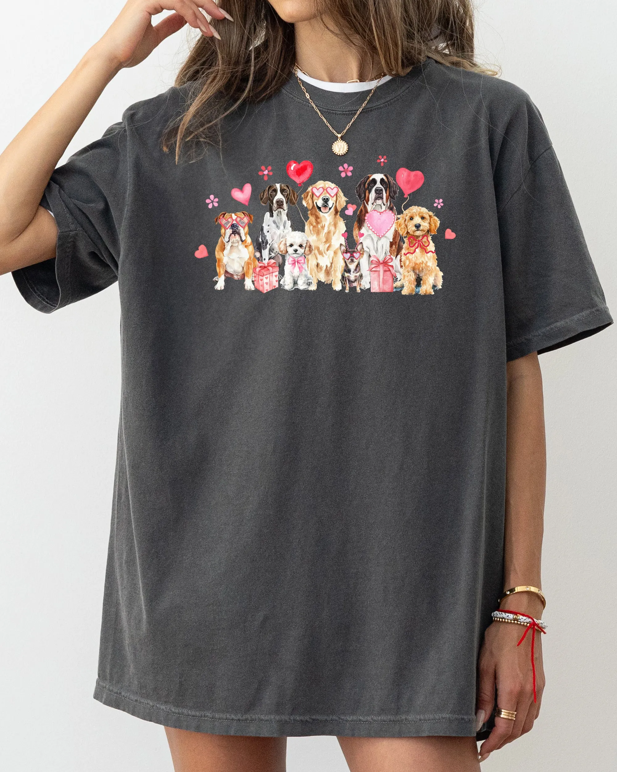 Valentine's Day Dogs, Adorable, Love, Comfort Colors T-Shirt sold by Refinery Number One product image thumbnail 3