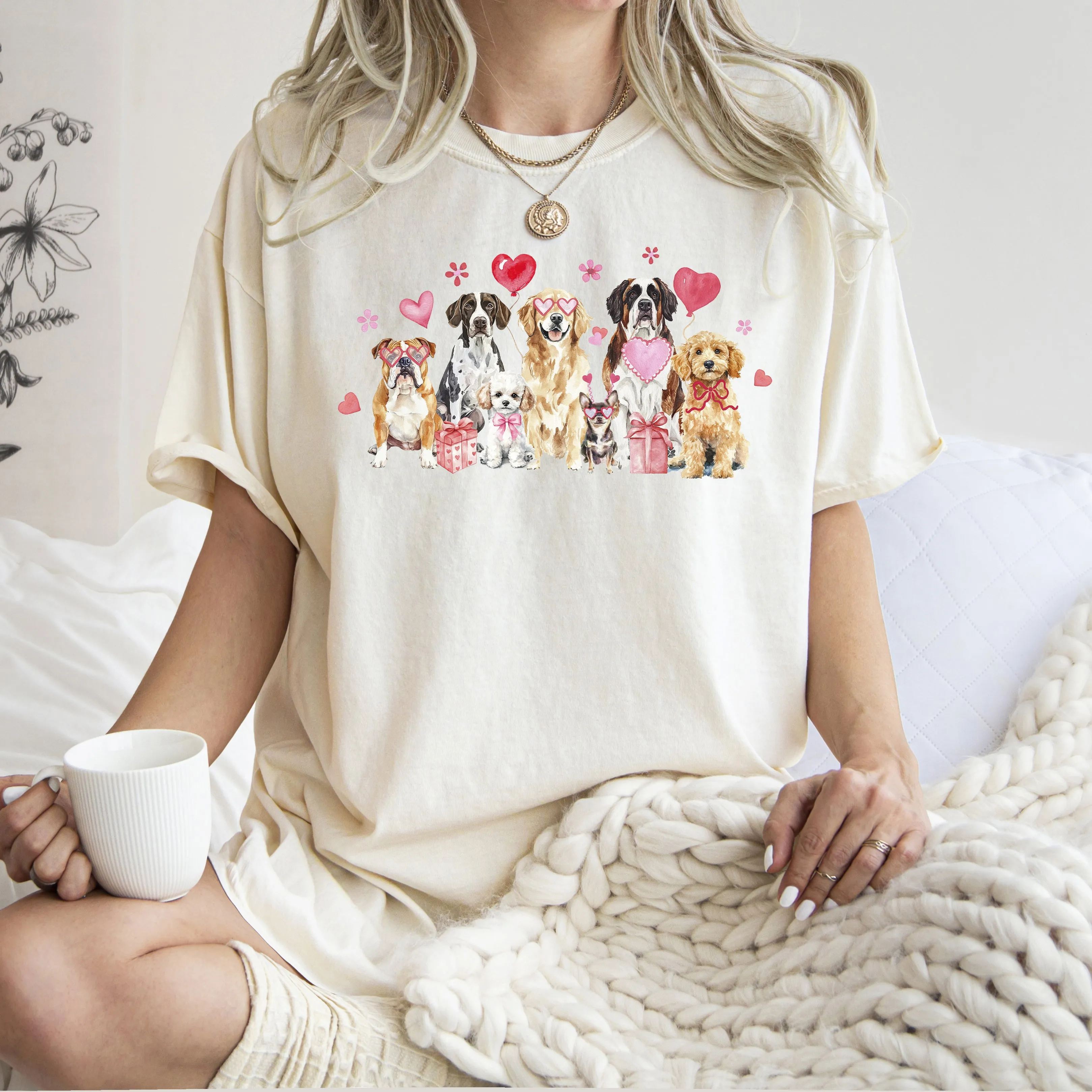 Valentine's Day Dogs, Adorable, Love, Comfort Colors T-Shirt sold by Refinery Number One product image thumbnail 5