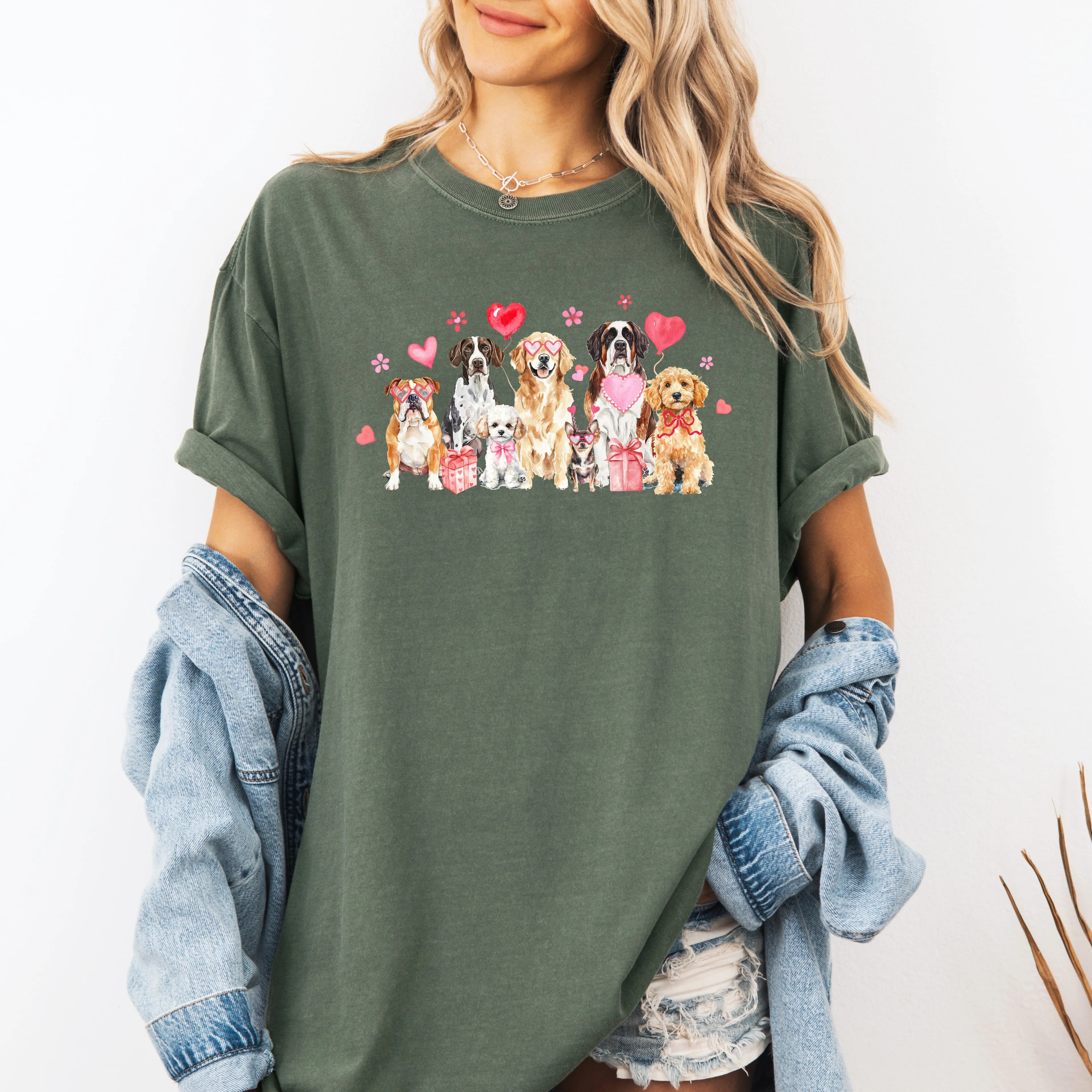 Valentine's Day Dogs, Adorable, Love, Comfort Colors T-Shirt sold by Refinery Number One