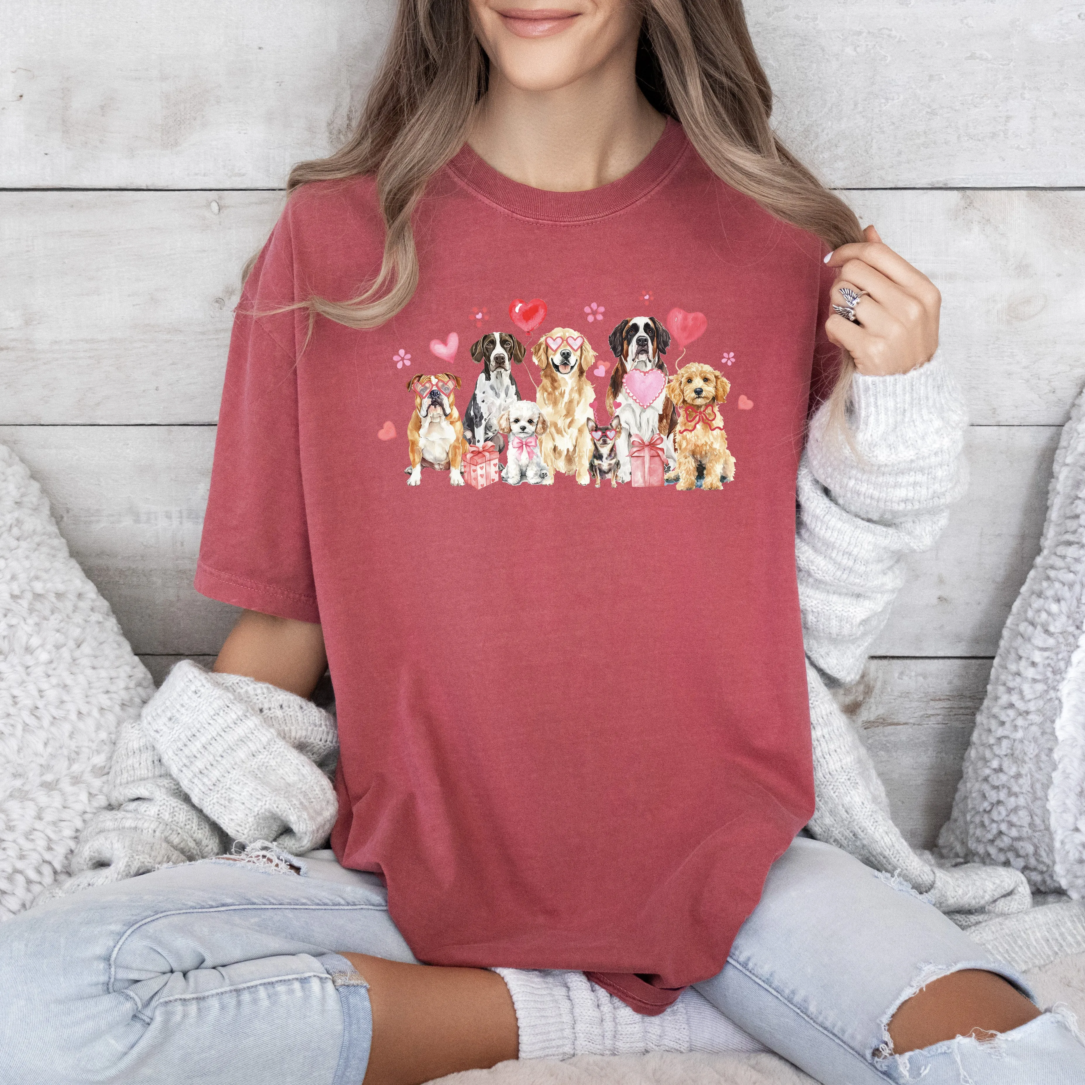 Valentine's Day Dogs, Adorable, Love, Comfort Colors T-Shirt sold by Refinery Number One product image thumbnail 4