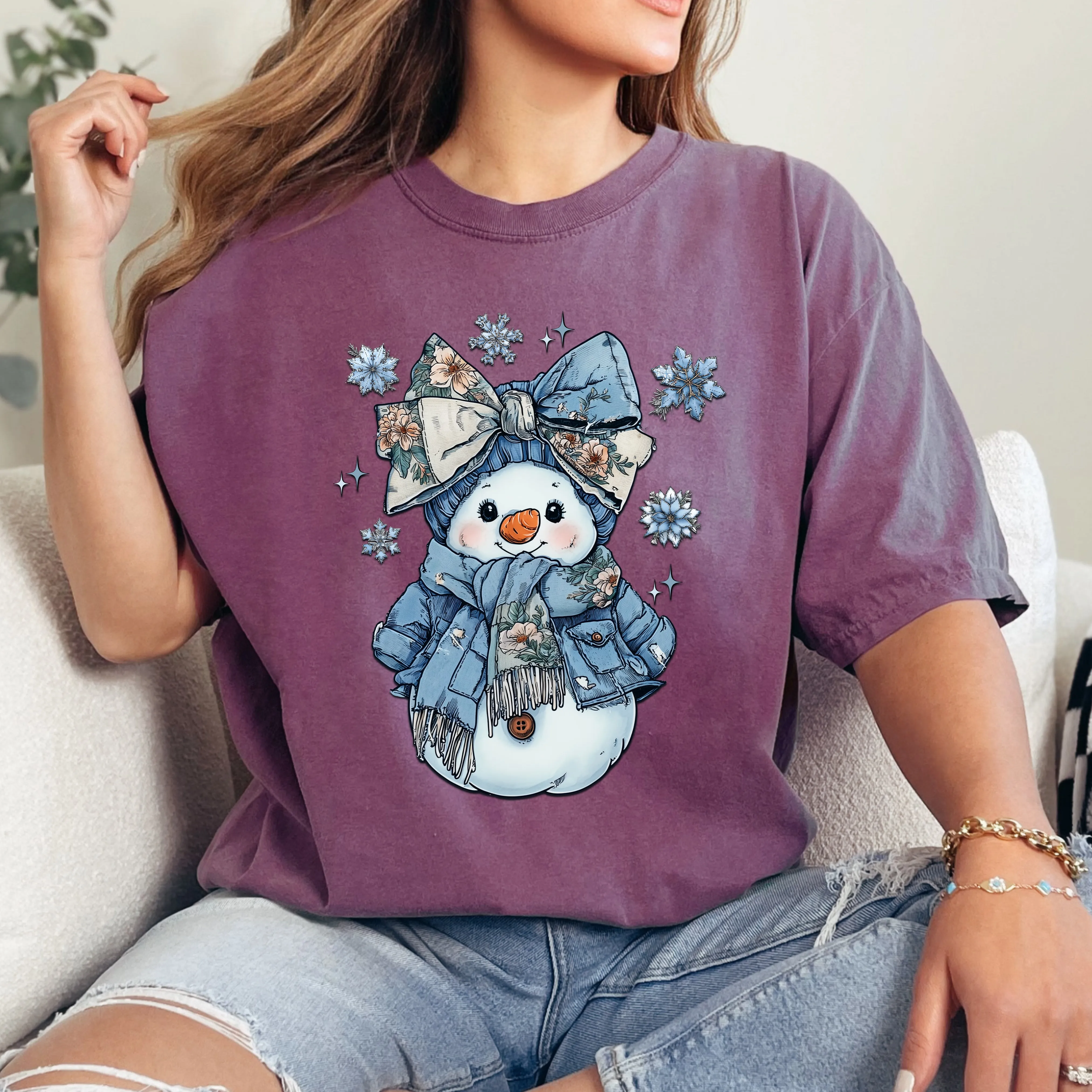 Snow Woman, Freezing Season, Cute For Winter, Snow, Adorable, Comfort Colors T-Shirt sold by Refinery Number One product image thumbnail 3