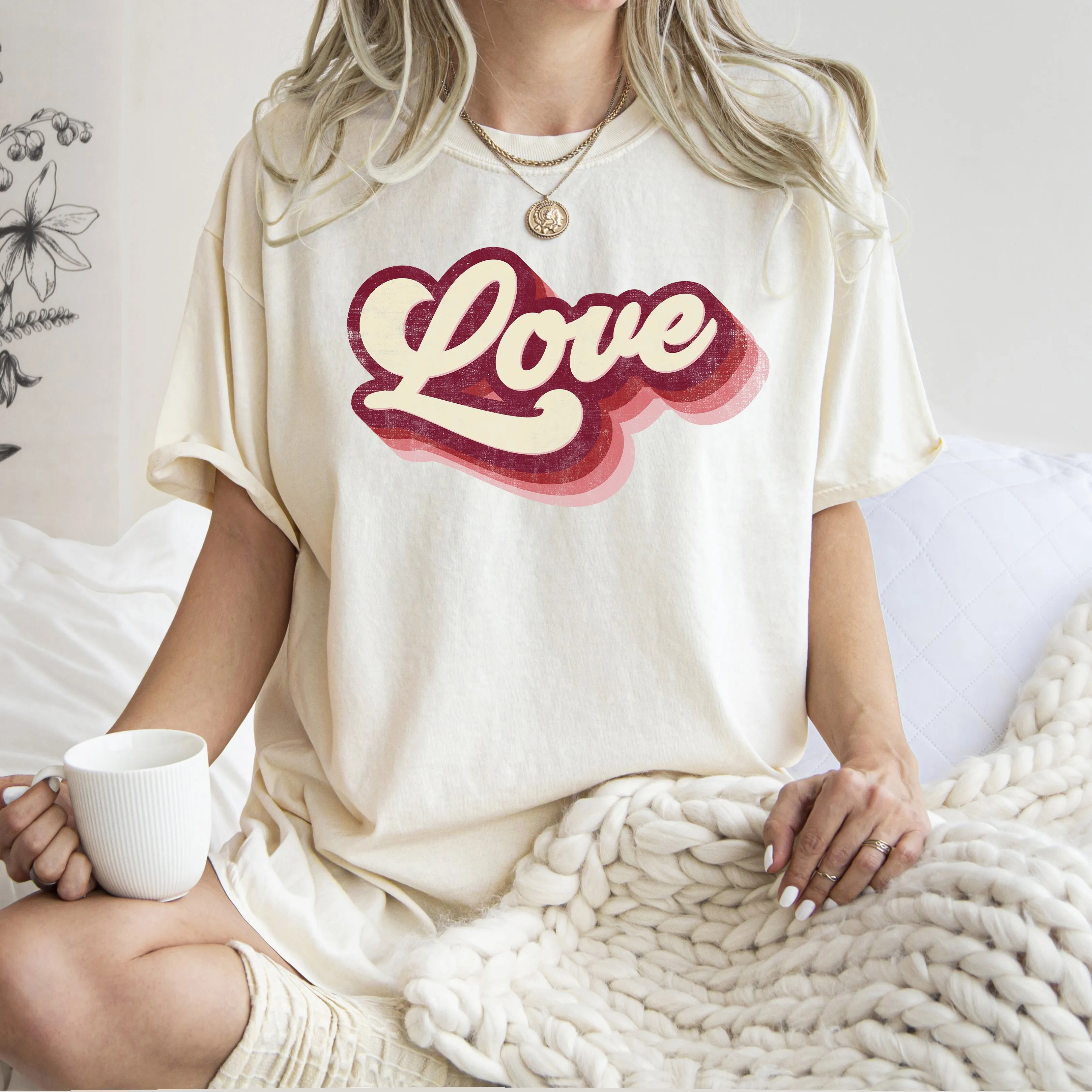 Retro Love Vintage Valentine’s Day Gospel Print Faith and Warmth Comfort Colors Tee sold by Refinery Number One product image thumbnail 4
