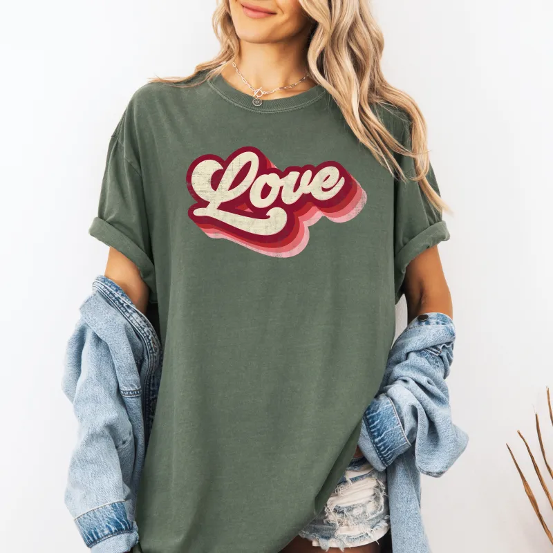 Retro Love, Vintage Valentine's Day, Comfort Colors T-Shirt sold by Refinery Number One
