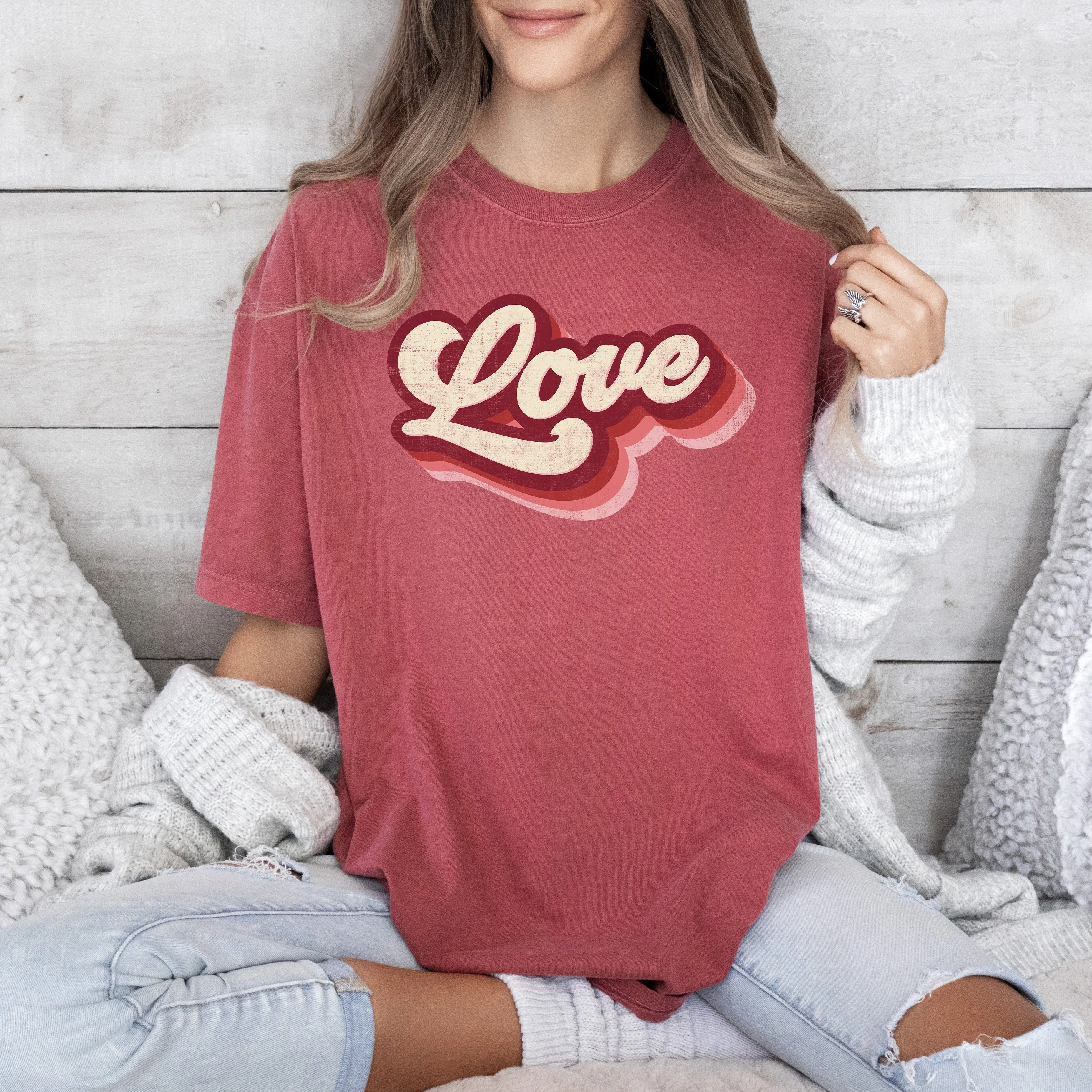 Retro Love Vintage Valentine’s Day Gospel Print Faith and Warmth Comfort Colors Tee sold by Refinery Number One product image thumbnail 2