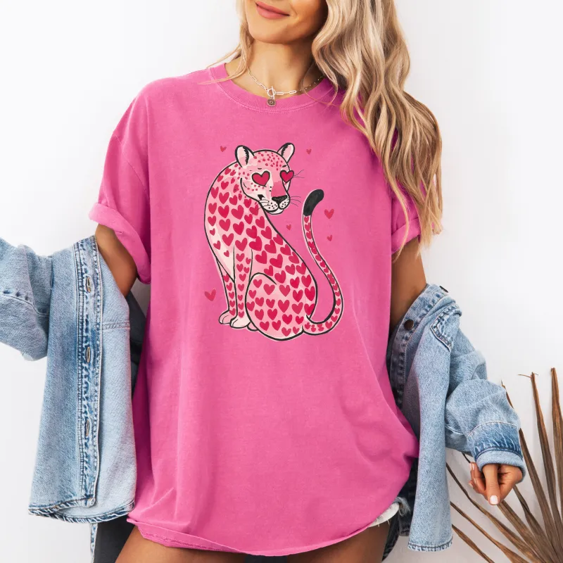 Leopard, Heart Shaped Spots, Valentine's Day, Love, Comfort Colors T-Shirt sold by Refinery Number One