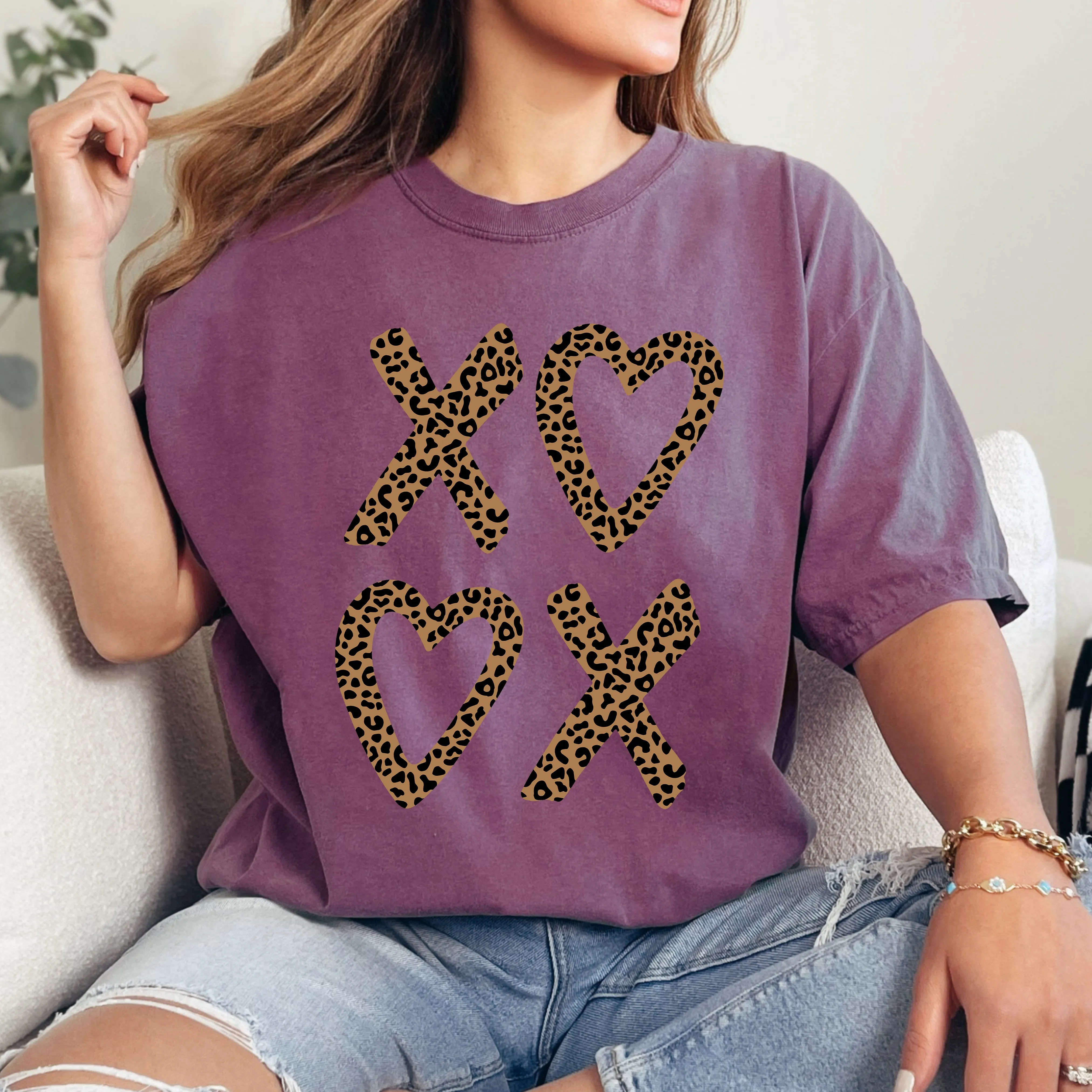 Leopard Print, XOXO, Valentine's Day, Cute, Sassy, Love, Comfort Colors T-Shirt sold by Refinery Number One product image thumbnail 4