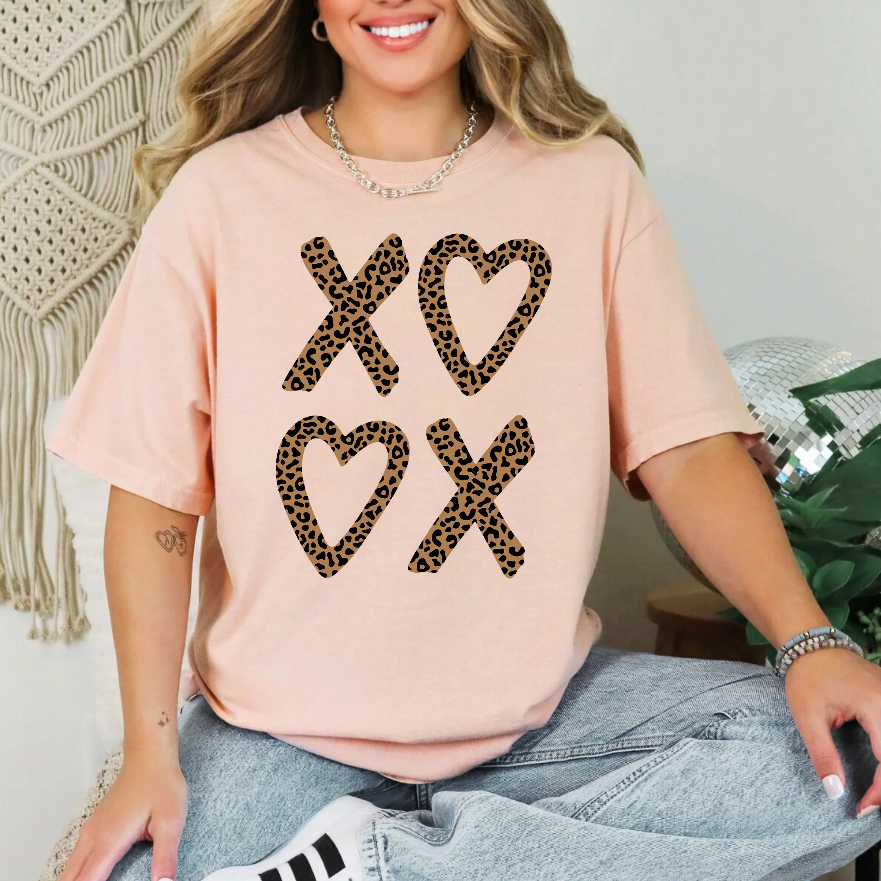 Leopard Print, XOXO, Valentine's Day, Cute, Sassy, Love, Comfort Colors T-Shirt sold by Refinery Number One product image thumbnail 2