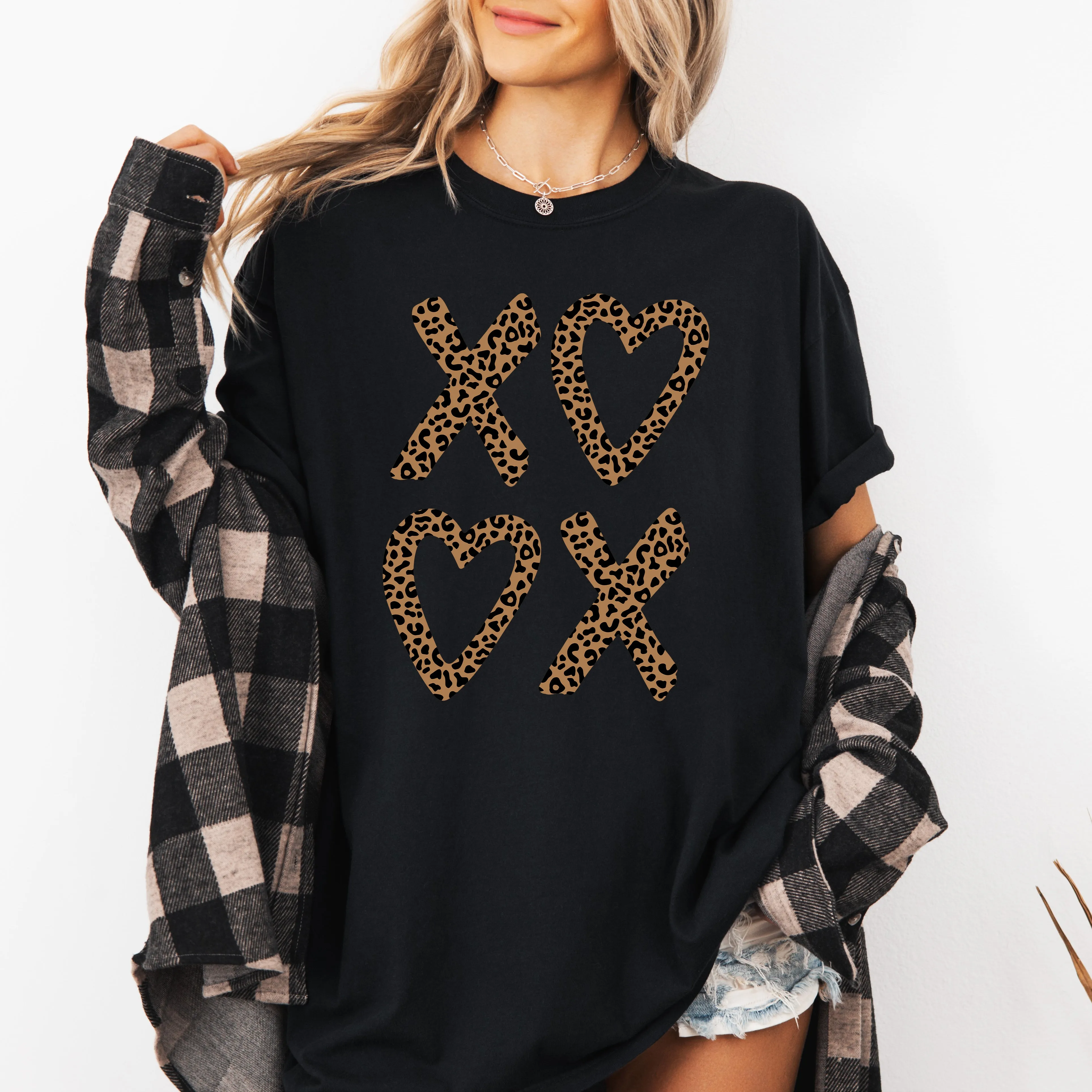 Leopard Print, XOXO, Valentine's Day, Cute, Sassy, Love, Comfort Colors T-Shirt sold by Refinery Number One product image thumbnail 5