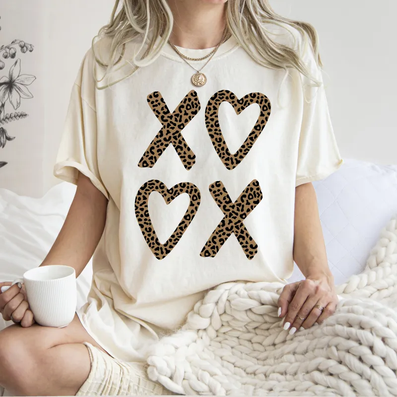 Leopard Print, XOXO, Valentine's Day, Cute, Sassy, Love, Comfort Colors T-Shirt sold by Refinery Number One