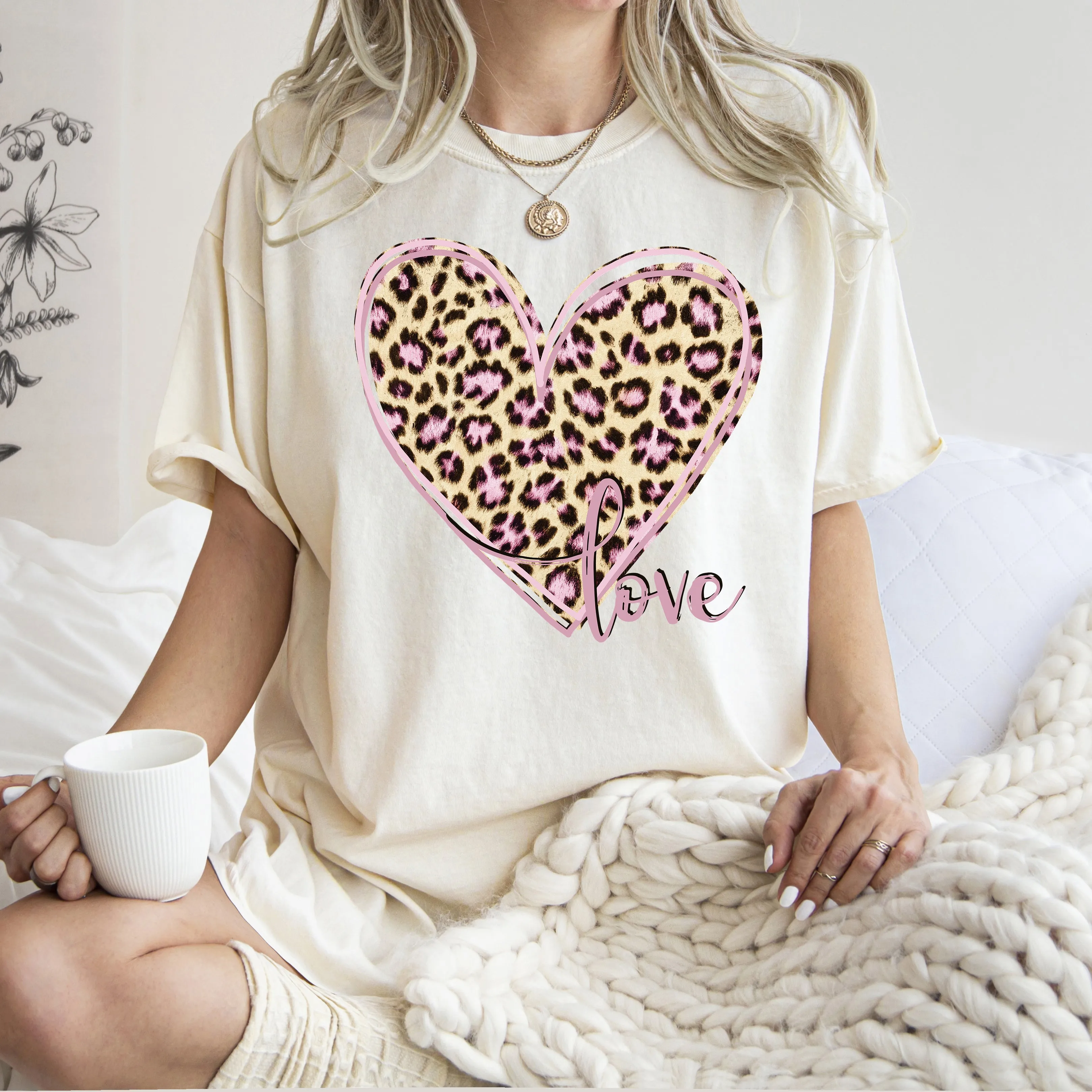 Leopard Print Heart, Love, Valentine's Day, Comfort Colors T-Shirt sold by Refinery Number One product image thumbnail 4