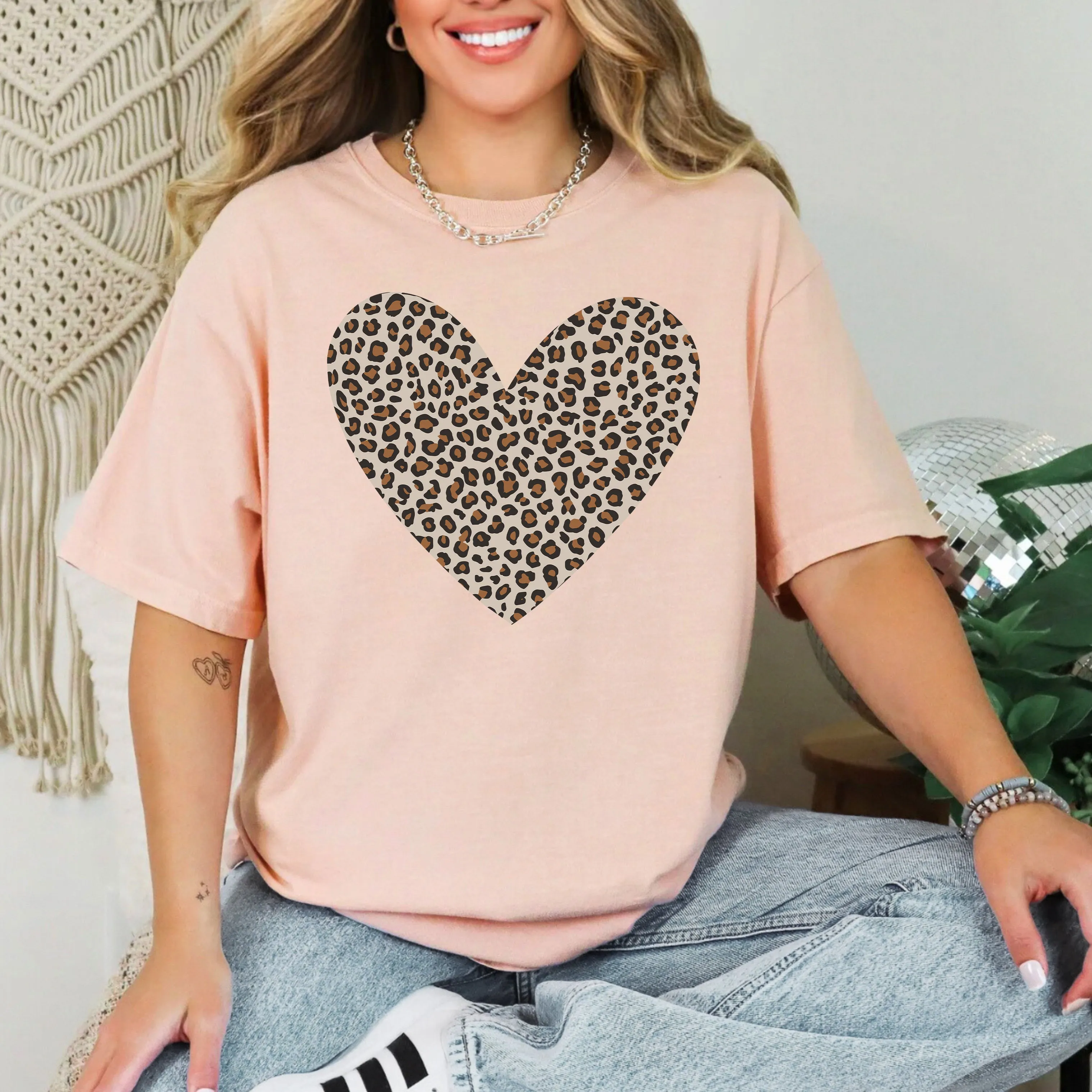 Classic Leopard Print Valentine's Day Heart, Love, Retro, Comfort Colors T-Shirt sold by Refinery Number One product image thumbnail 5