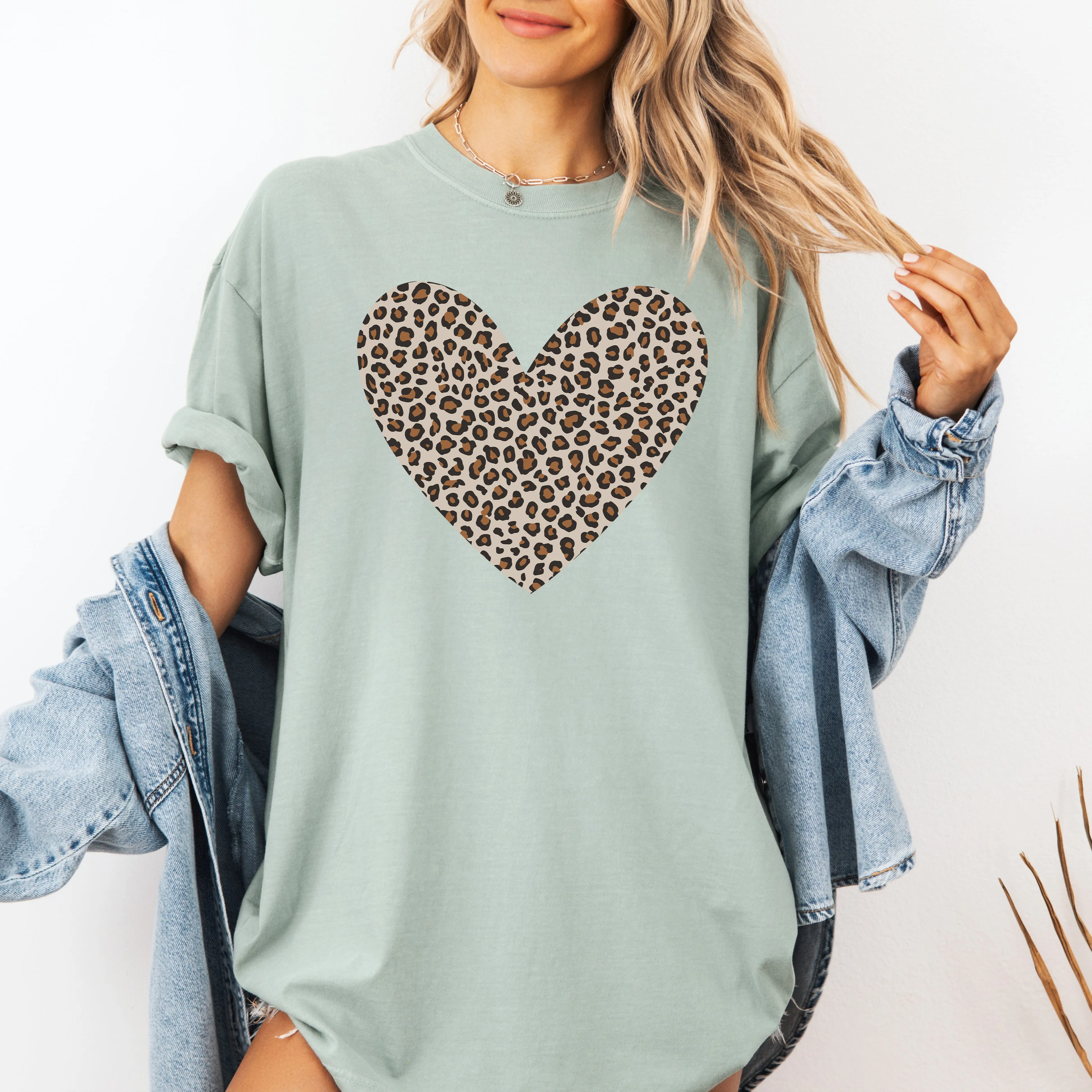 Classic Leopard Print Valentine's Day Heart, Love, Retro, Comfort Colors T-Shirt sold by Refinery Number One product image thumbnail 3