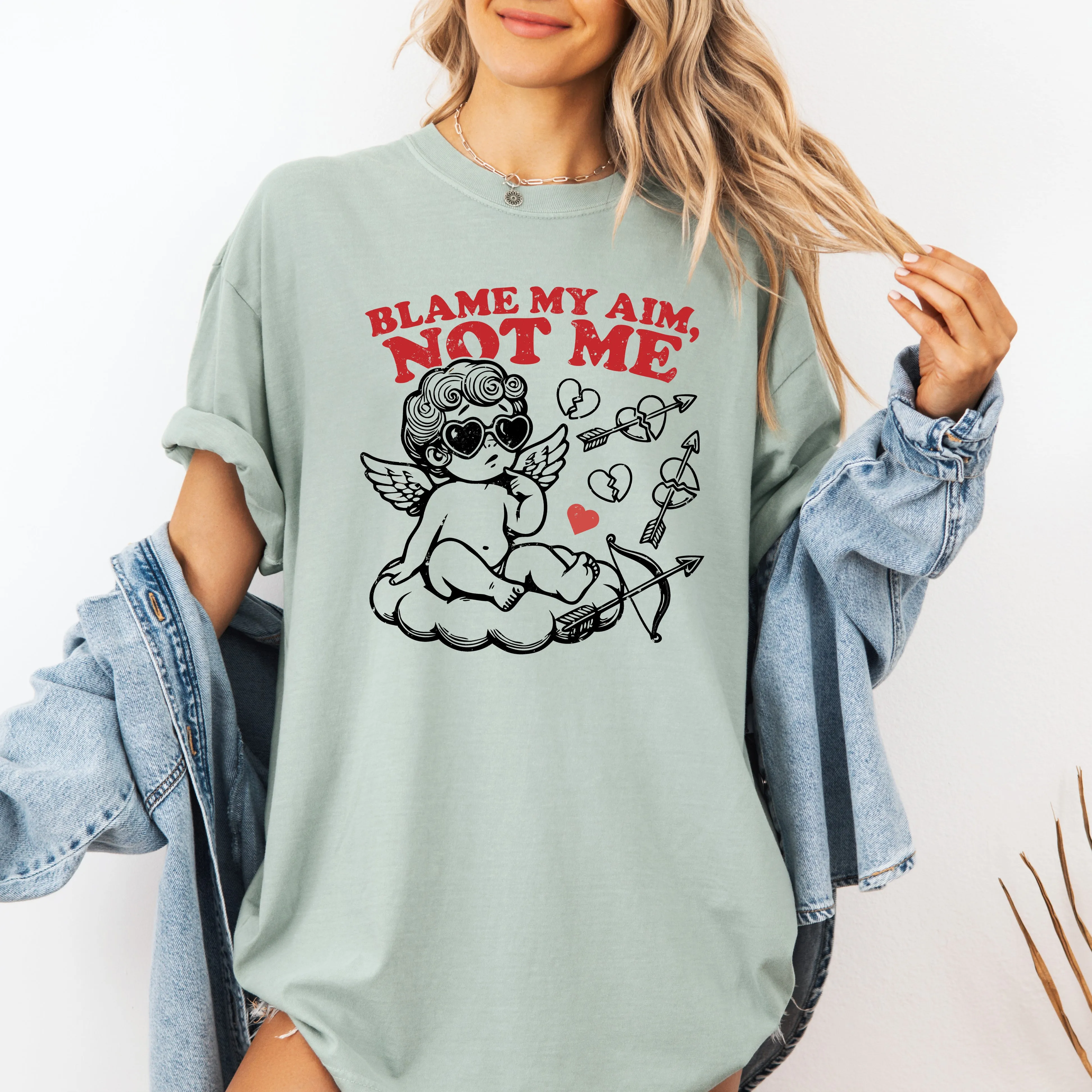 Blame My Aim, Not Me, Cupid, Funny, Love, Valentine's Day, Comfort Colors T-Shirt sold by Refinery Number One product image thumbnail 2