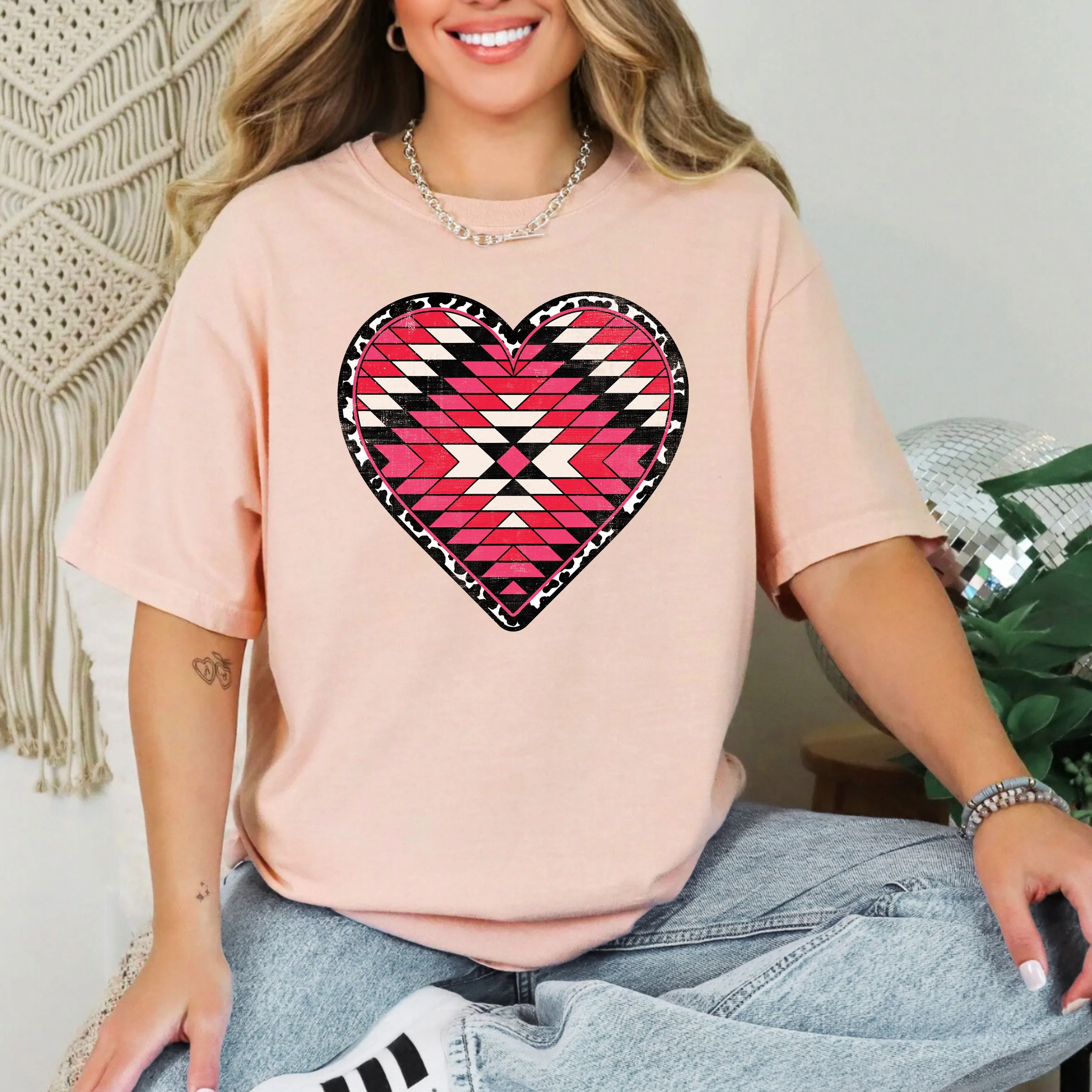 Aztec Cowboy Heart, Western, Valentine's Day, Comfort Colors T-Shirt sold by Refinery Number One product image thumbnail 2