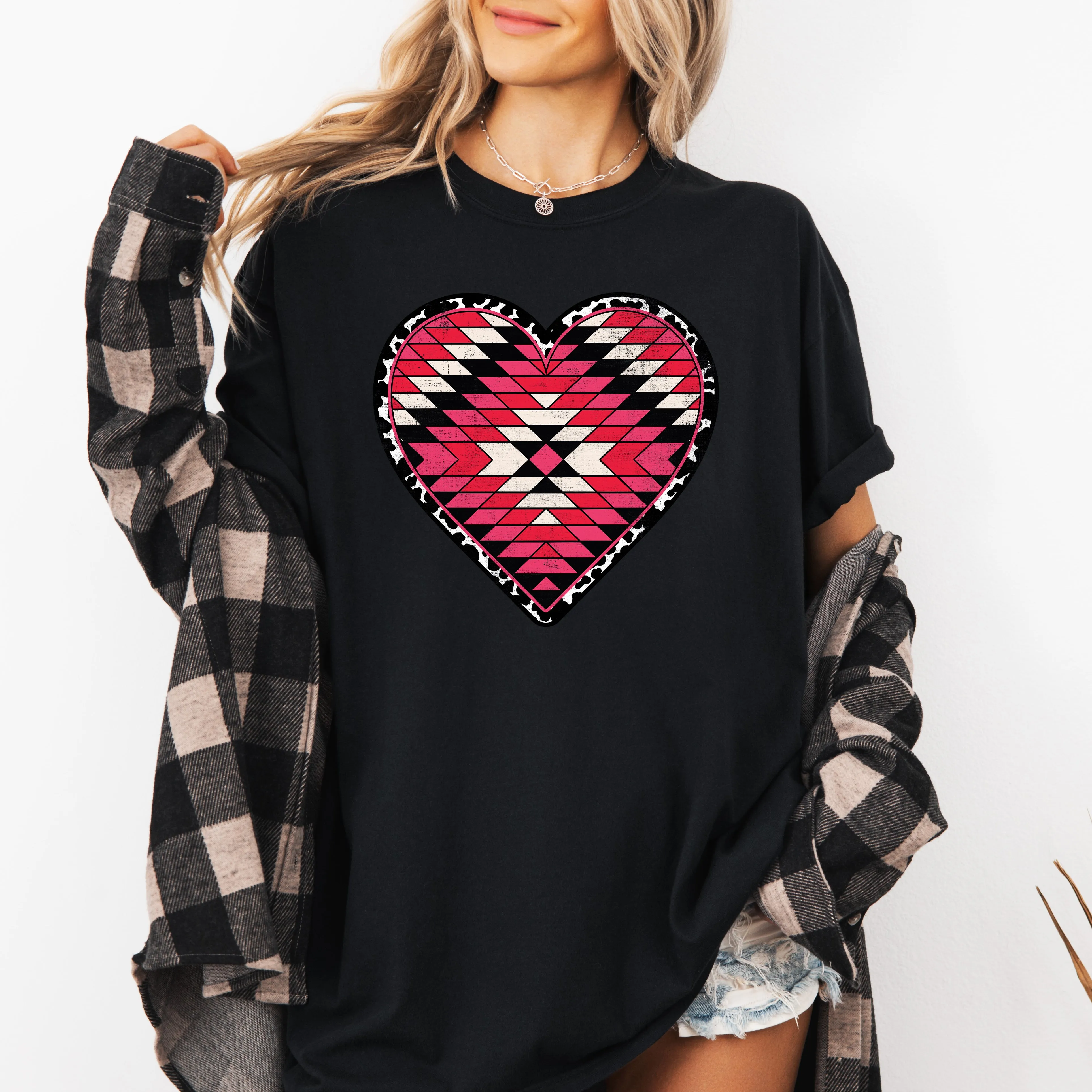 Aztec Cowboy Heart, Western, Valentine's Day, Comfort Colors T-Shirt sold by Refinery Number One