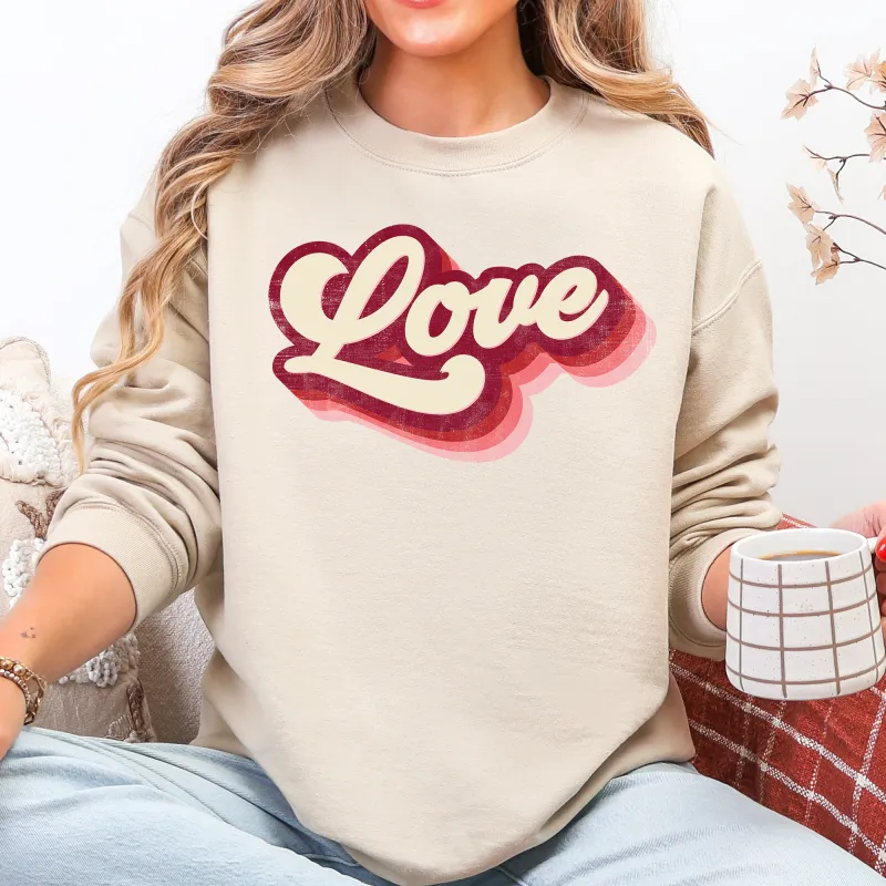 Retro Love, Vintage Valentine's Day Sweatshirt sold by Refinery Number One