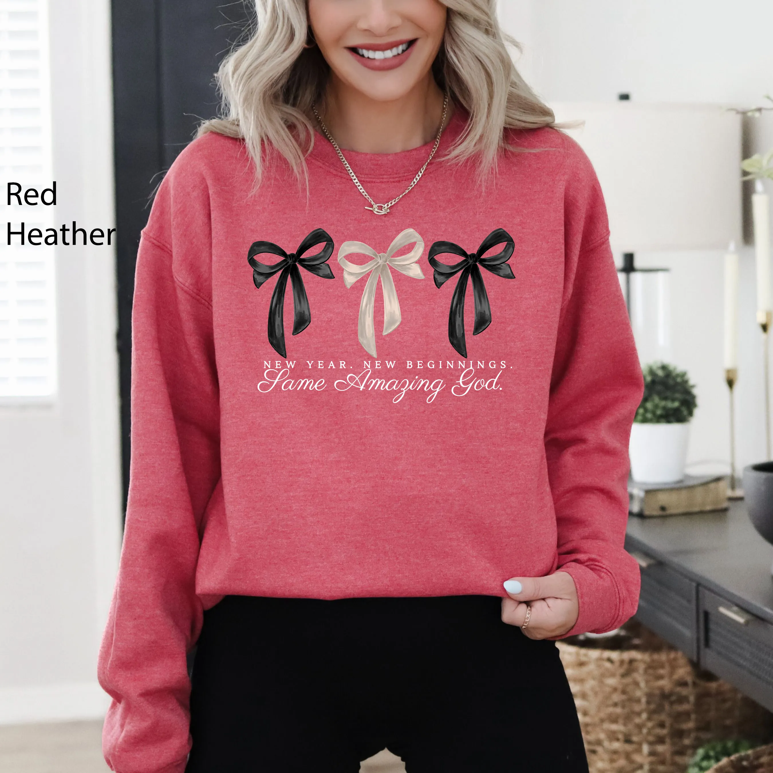 New Year, New Beginnings, Same Loving God, Gospel, Faith, Christian Sweatshirt sold by Refinery Number One product image thumbnail 2