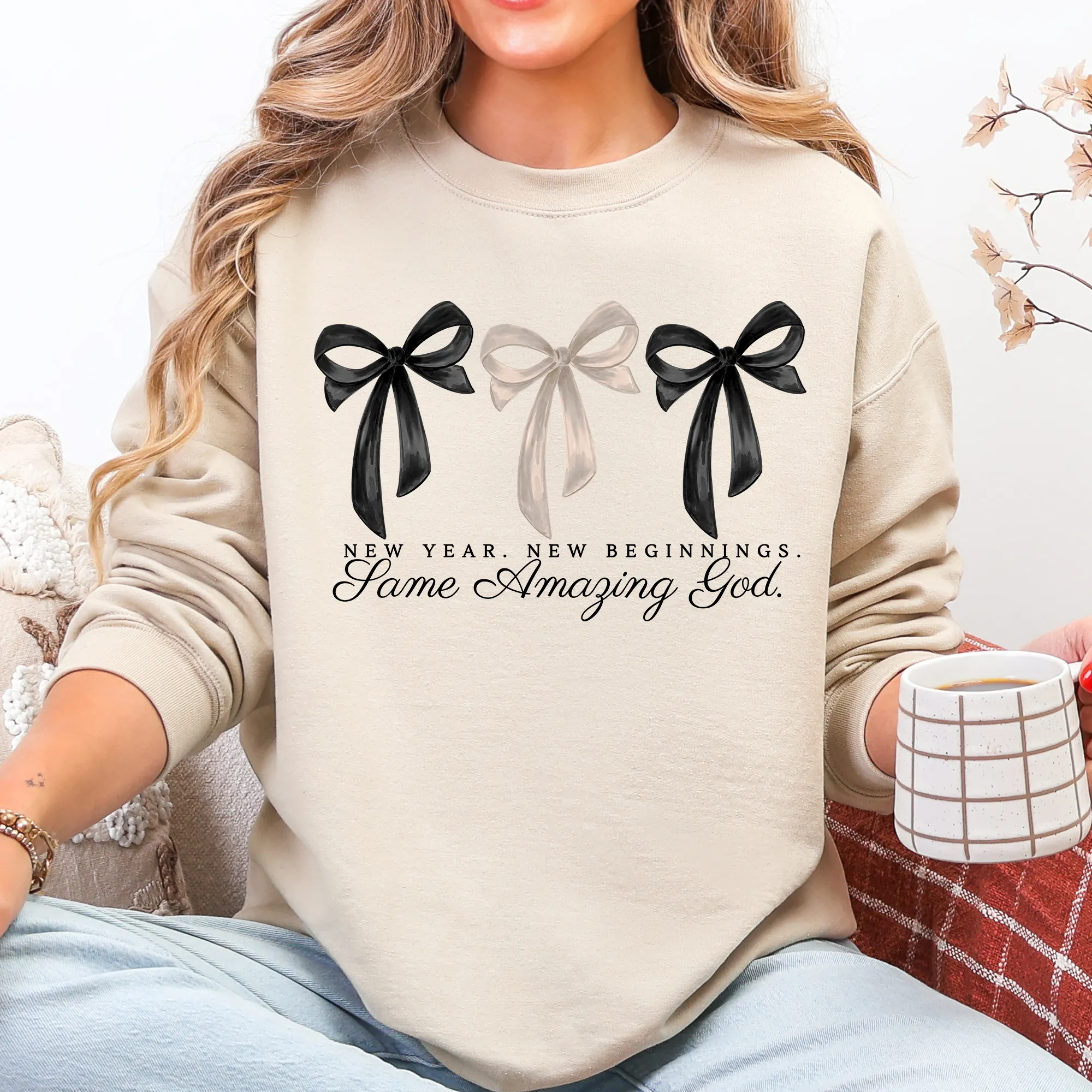 New Year, New Beginnings, Same Loving God, Gospel, Faith, Christian Sweatshirt sold by Refinery Number One