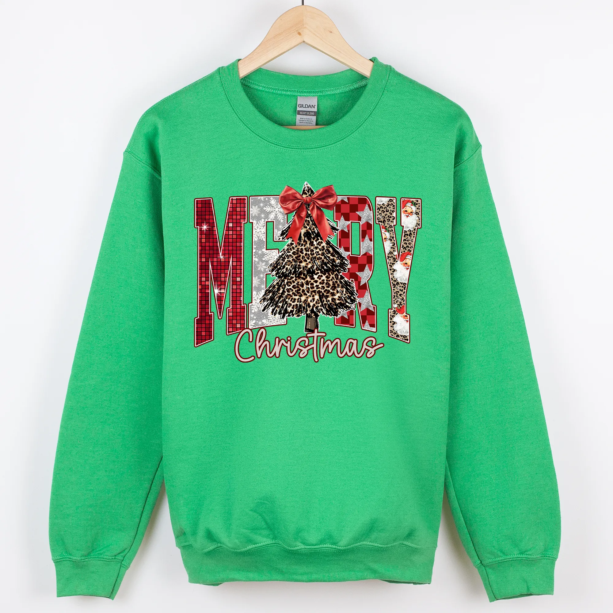 Merry Christmas Colorful, Leopard Print, Classic, Santa Sweatshirt sold by Refinery Number One product image thumbnail 4