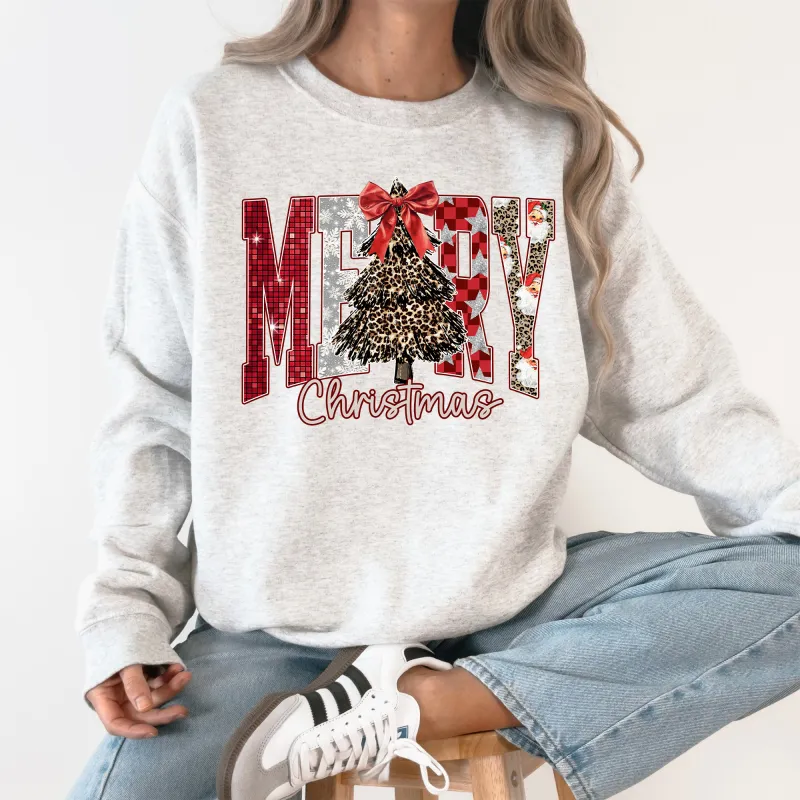 Merry Christmas Colorful, Leopard Print, Classic, Santa Sweatshirt sold by Refinery Number One