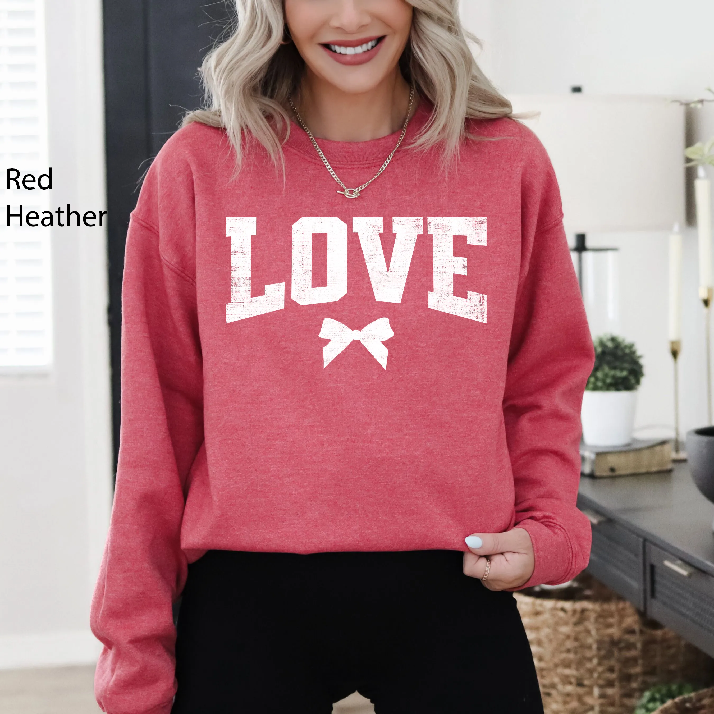 Love, Bow, Varsity, Valentine's Day Sweatshirt sold by Refinery Number One product image thumbnail 4