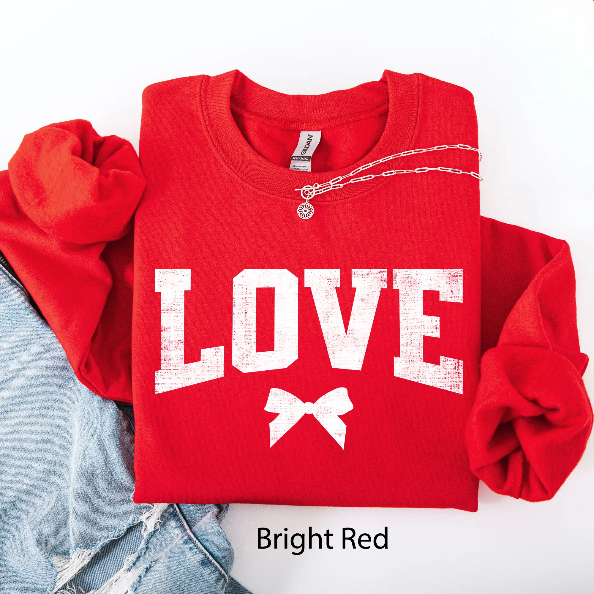 Love, Bow, Varsity, Valentine's Day Sweatshirt sold by Refinery Number One