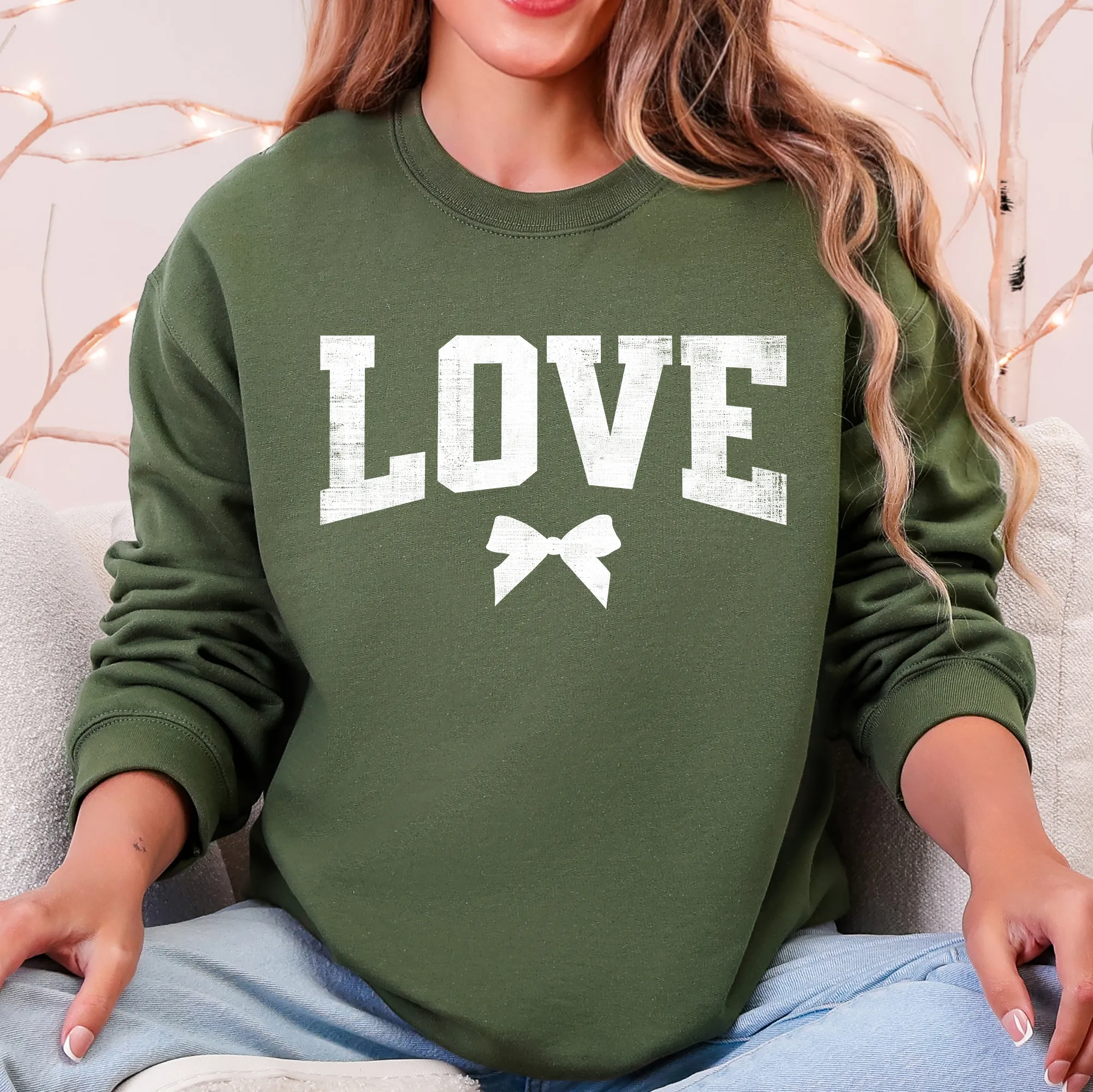 Love, Bow, Varsity, Valentine's Day Sweatshirt sold by Refinery Number One product image thumbnail 3