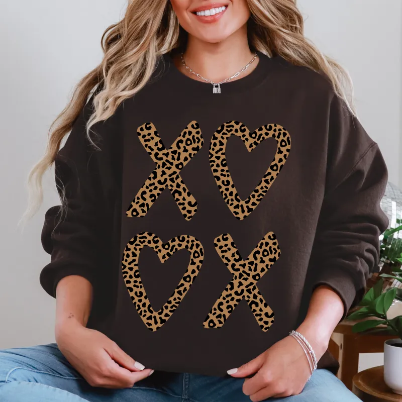 Leopard Print, XOXO, Valentine's Day, Cute, Sassy, Love Sweatshirt sold by Refinery Number One