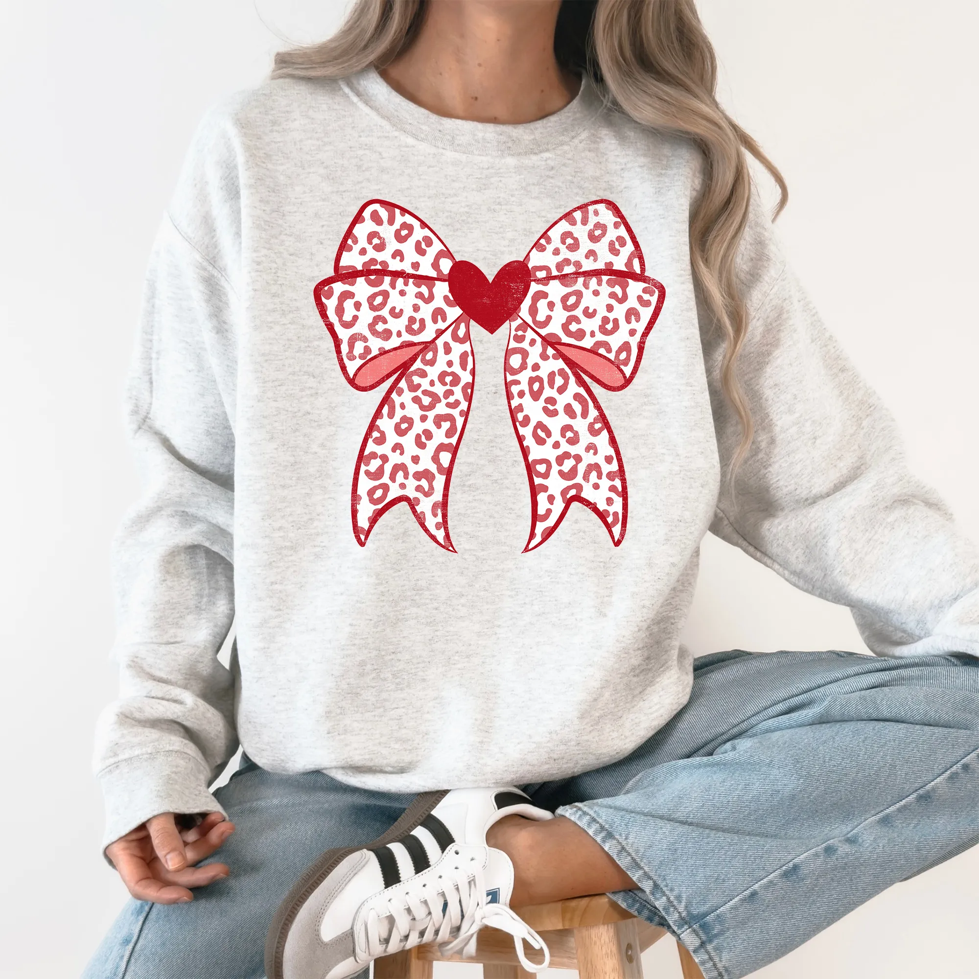 Leopard Print Bow, Valentine's Day, Heart, Love Sweatshirt sold by Refinery Number One product image thumbnail 2