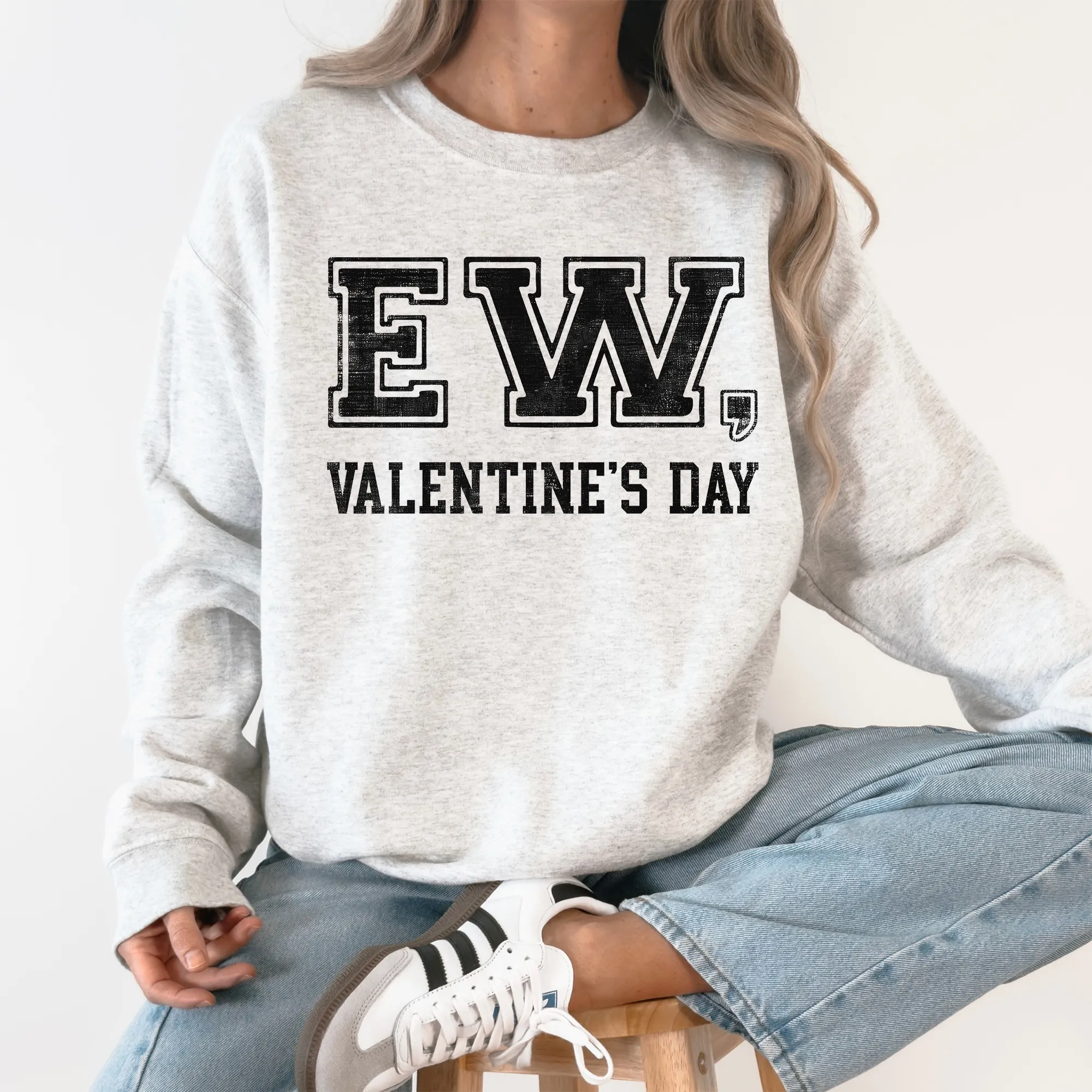 Ew, Valentine's Day, Single, Funny, Anti, Love Sweatshirt sold by Refinery Number One product image thumbnail 4