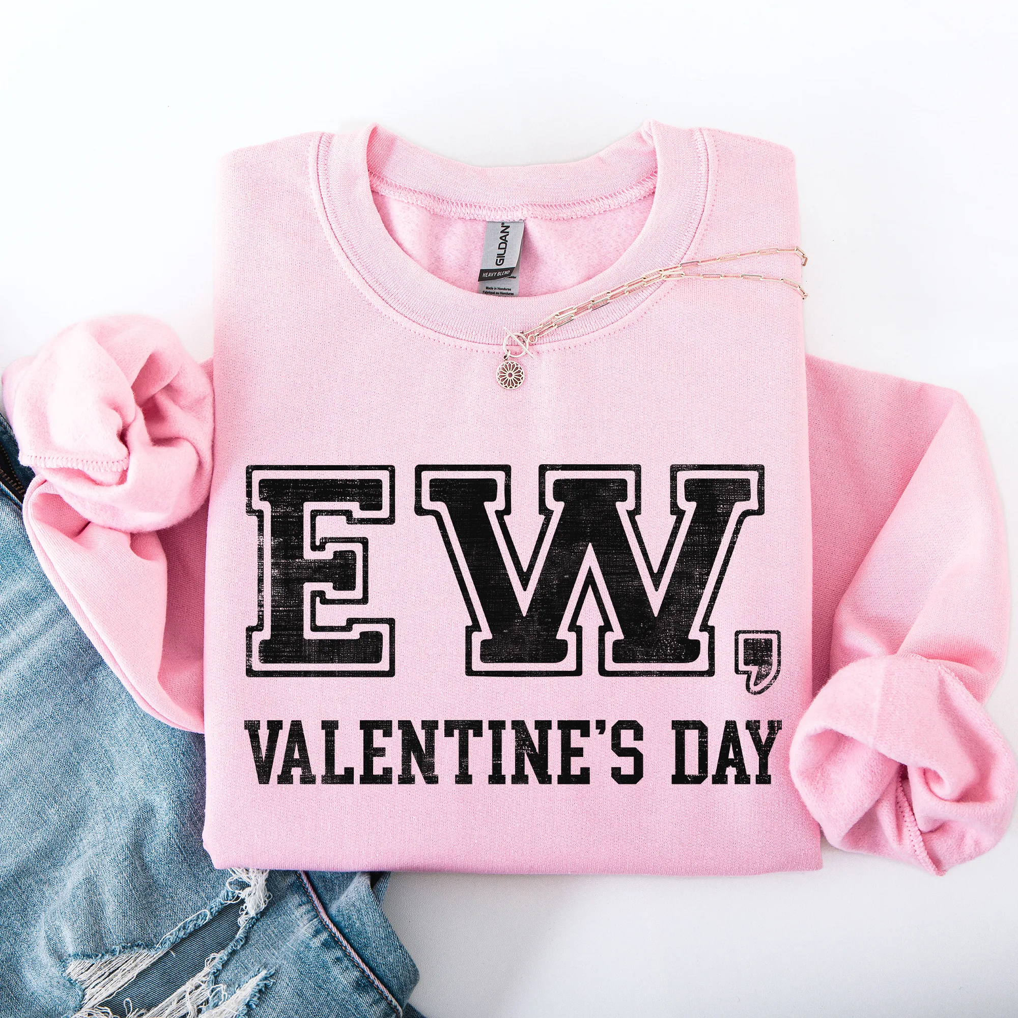 Ew, Valentine's Day, Single, Funny, Anti, Love Sweatshirt sold by Refinery Number One product image thumbnail 5