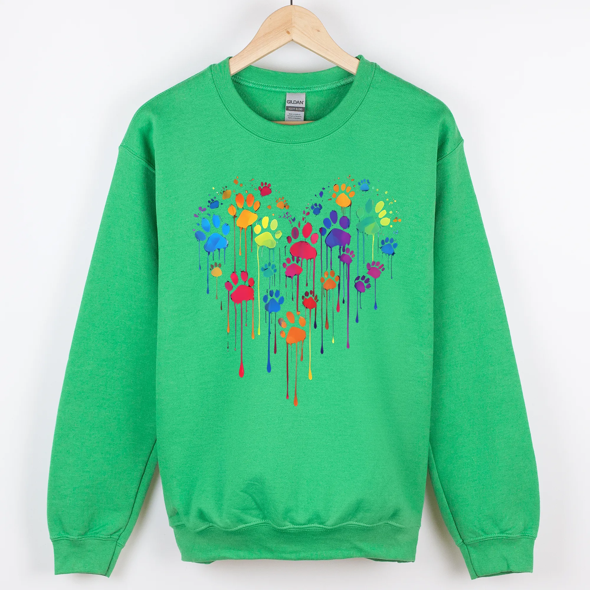 Colorful Dog Paw Print Heart Love Valentine's Day Cozy Graphic For Dog Lovers Sweatshirt sold by Refinery Number One product image thumbnail 4