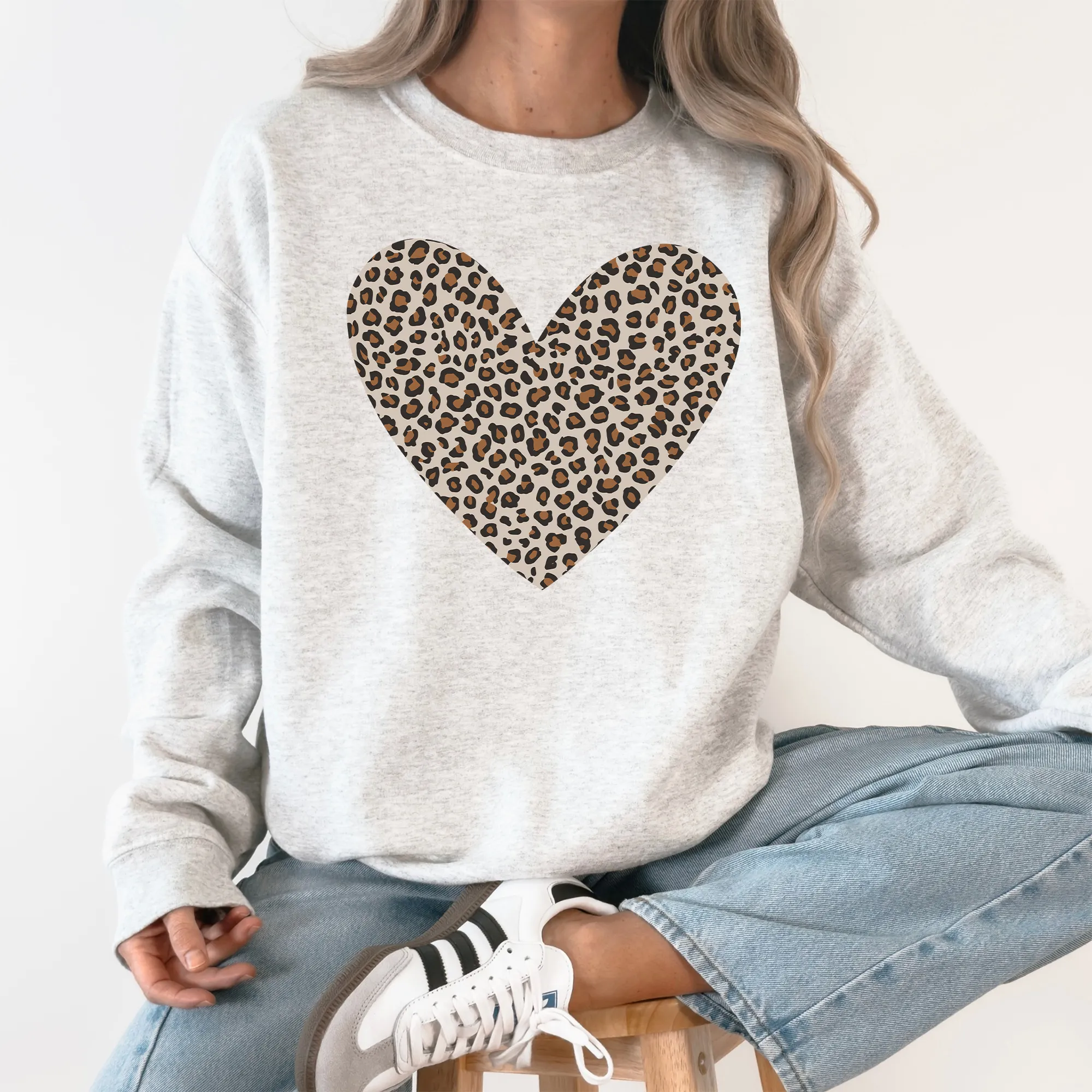 Classic Leopard Print Valentine's Day Heart, Love, Retro Sweatshirt sold by Refinery Number One product image thumbnail 2