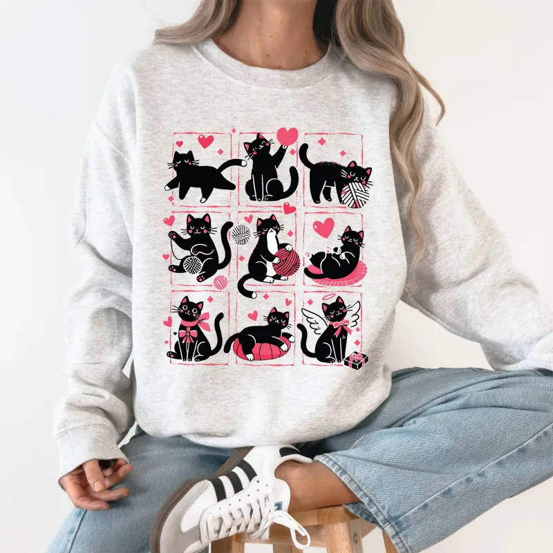 Cat Lover, Valentine's Day, Cute, Adorable, Love Sweatshirt sold by Refinery Number One
