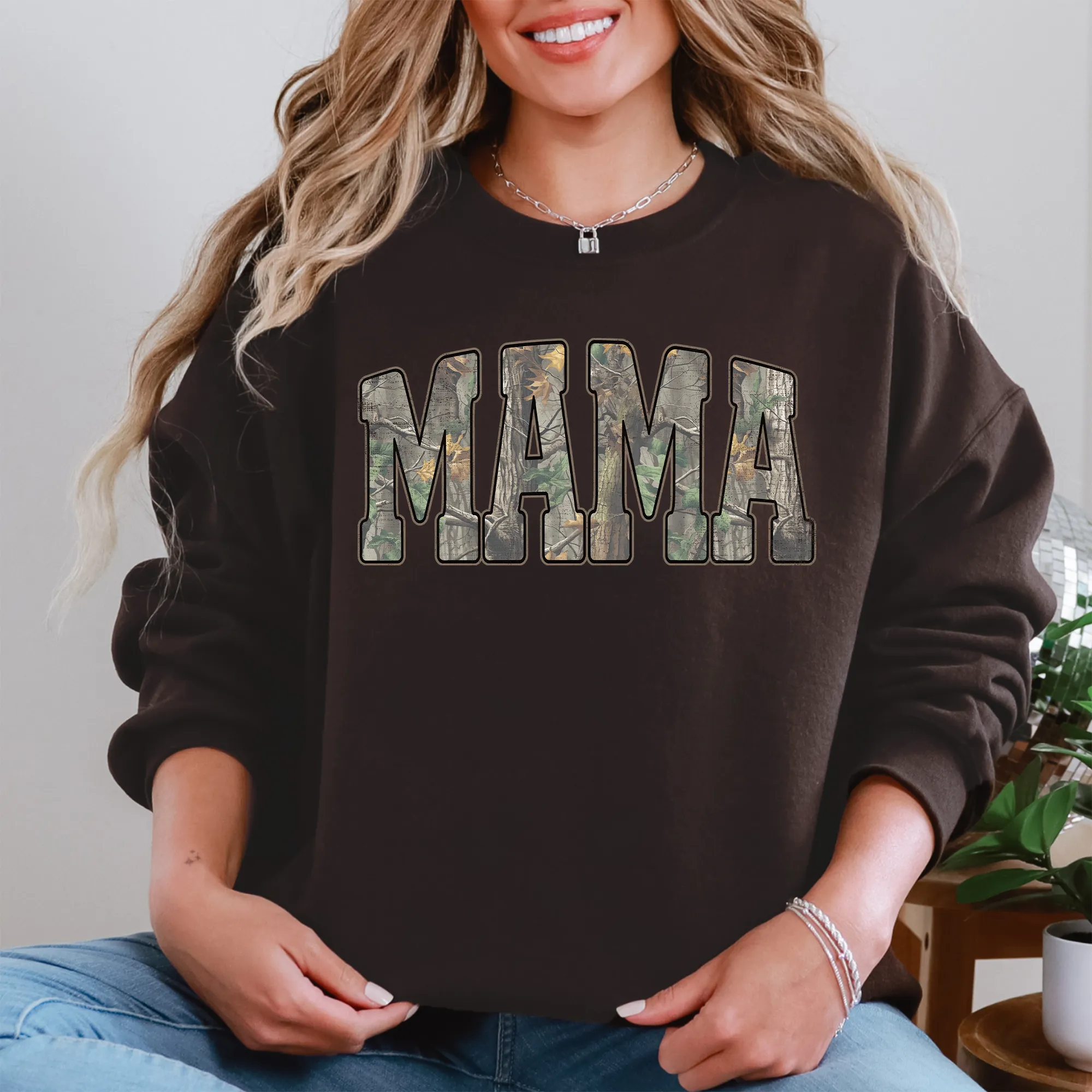 Camo Mama, Mother's Day, Mom Gift, Camouflage, Hunting, Outdoors Sweatshirt sold by Refinery Number One product image thumbnail 2