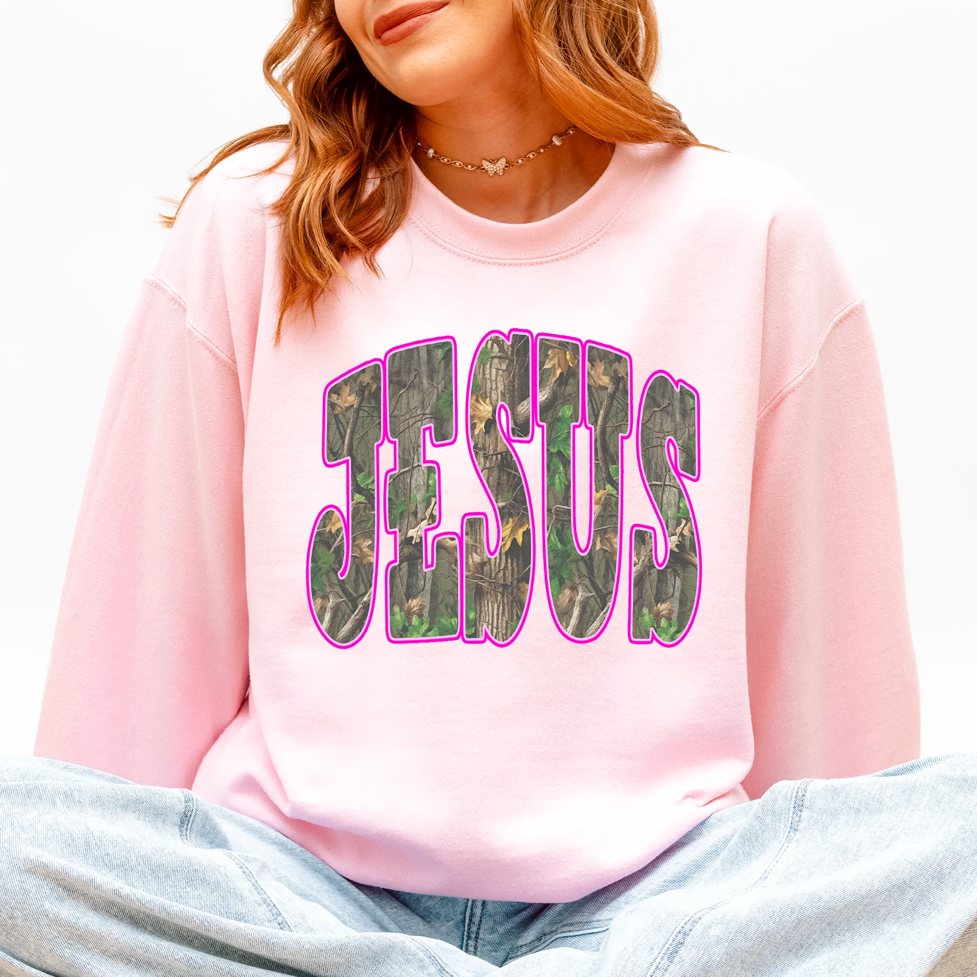 Camo Jesus, Faith, Gospel, Country, Christian, Camouflage Sweatshirt sold by Refinery Number One product image thumbnail 4