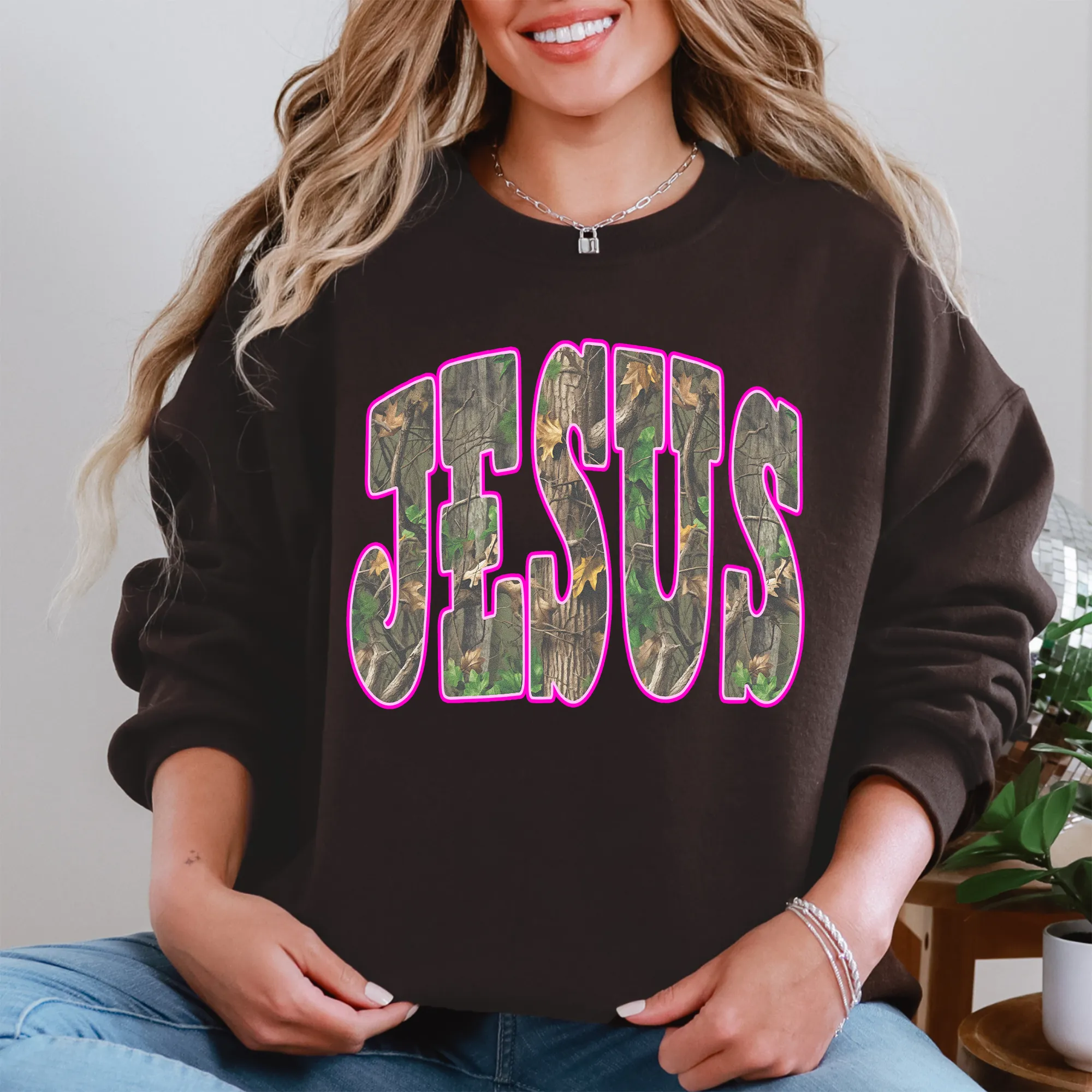 Camo Jesus, Faith, Gospel, Country, Christian, Camouflage Sweatshirt sold by Refinery Number One product image thumbnail 5